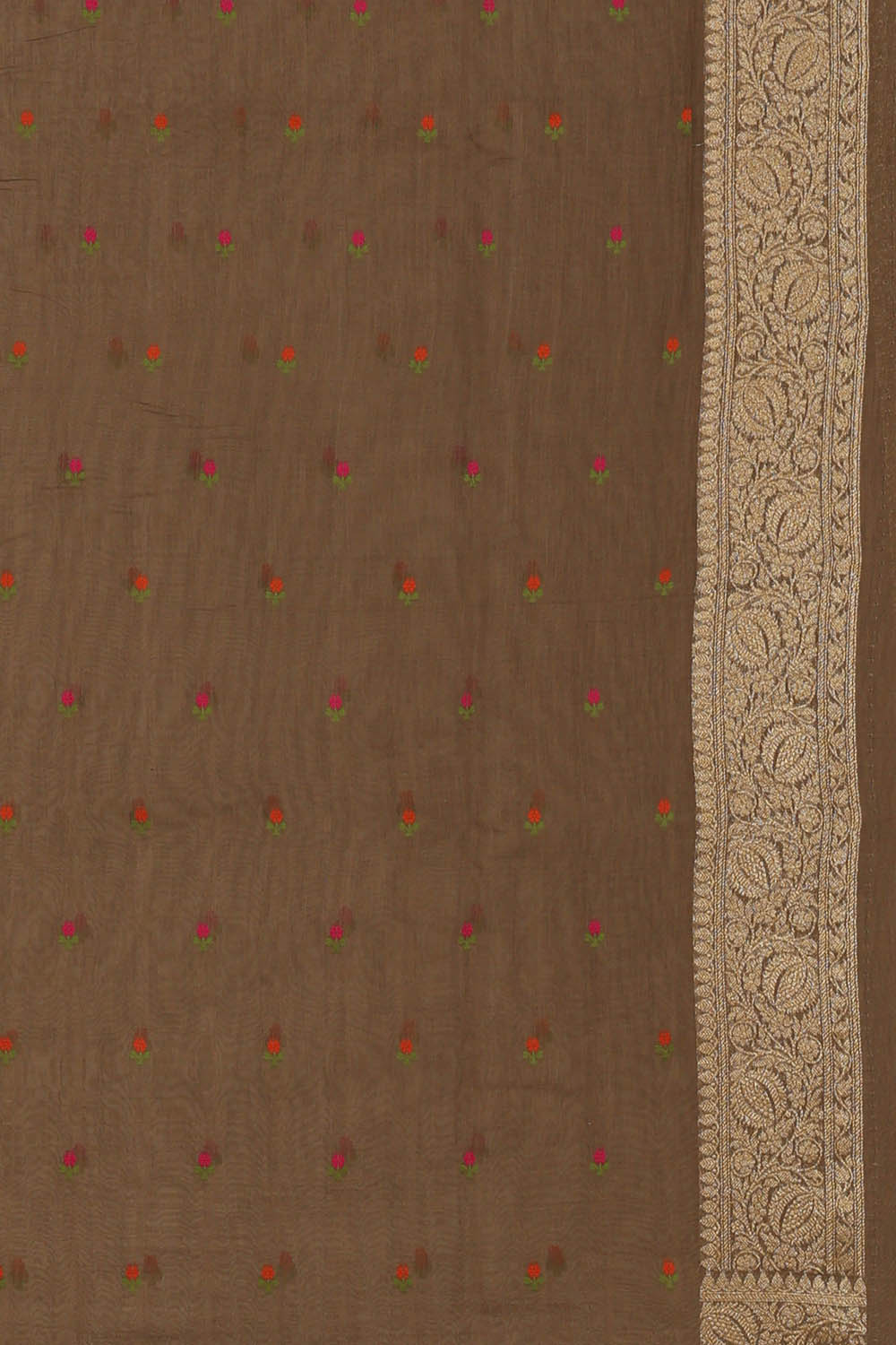 Image of Banarasi Crepe Light Brown Saree