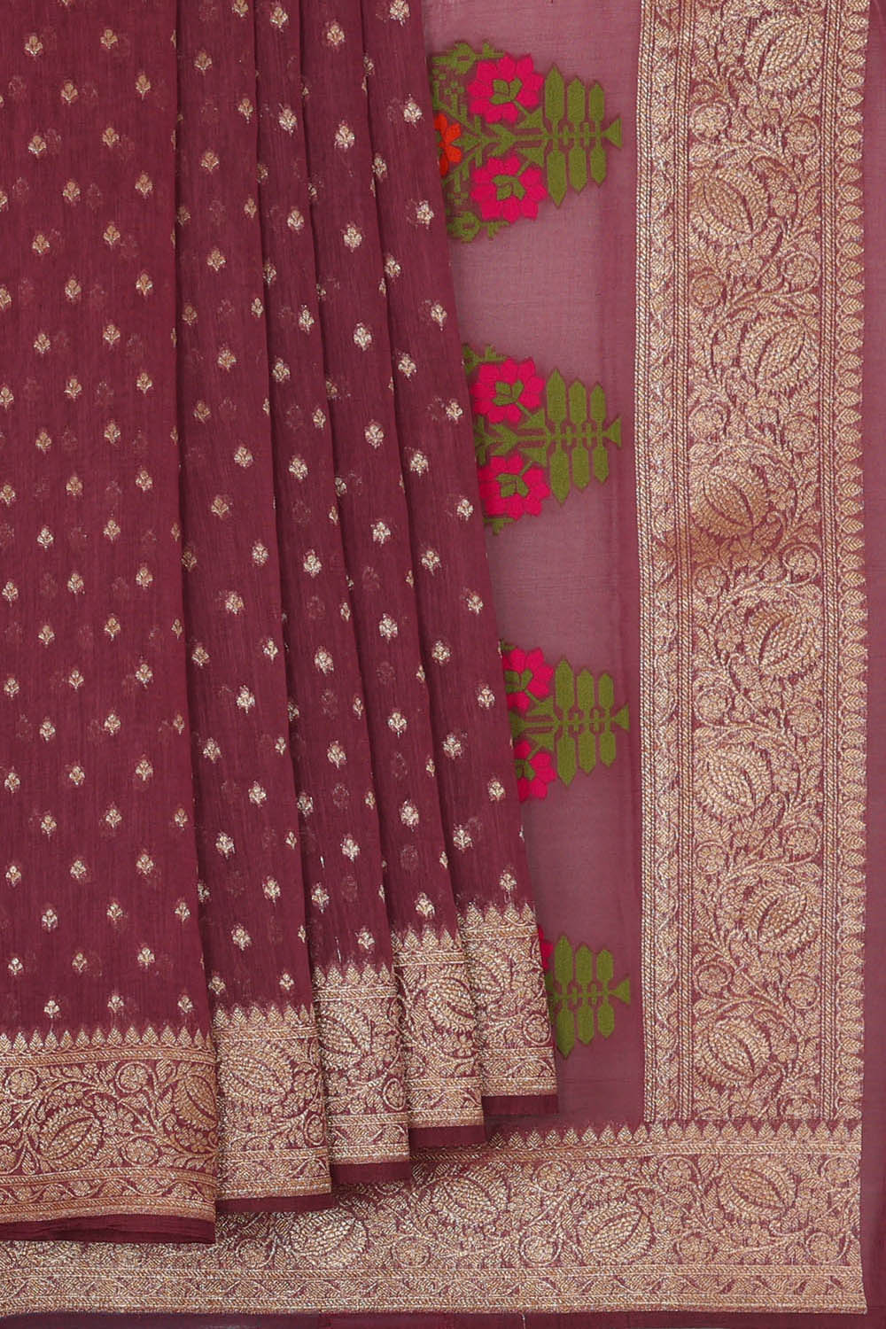 Image of Banarasi Crepe Dark Violet Saree