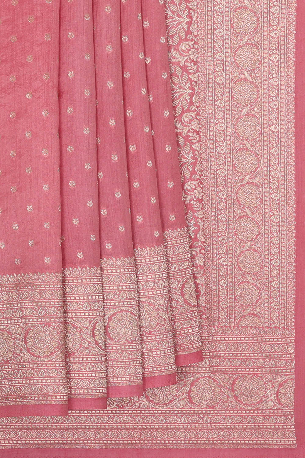 Image of Pink Tussar Silk Saree