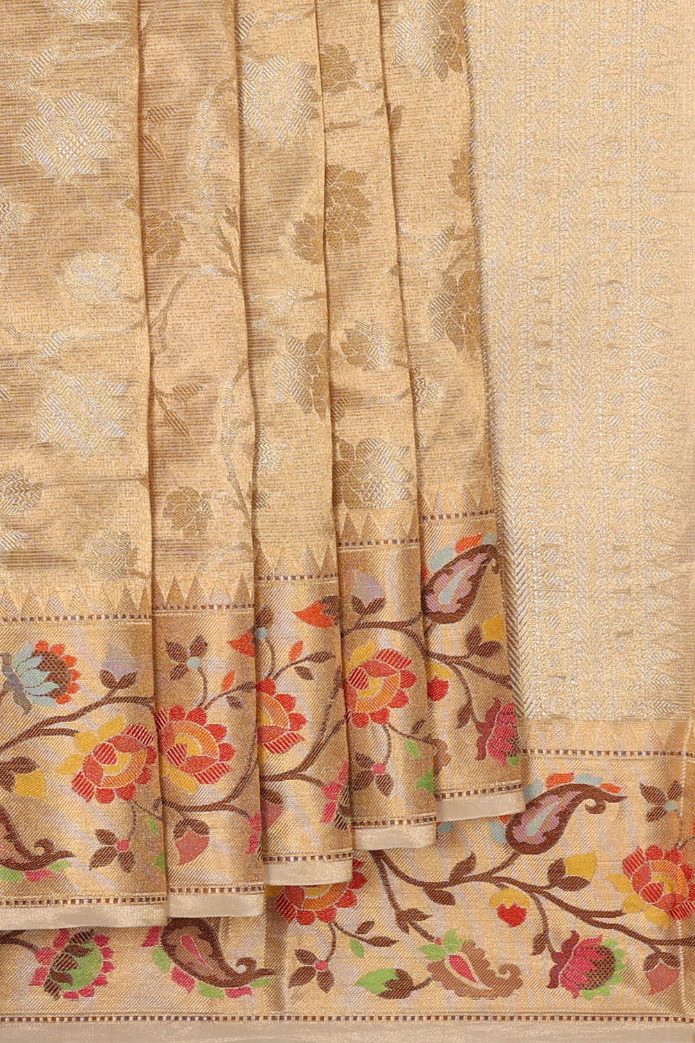 Image of Beige Silk saree