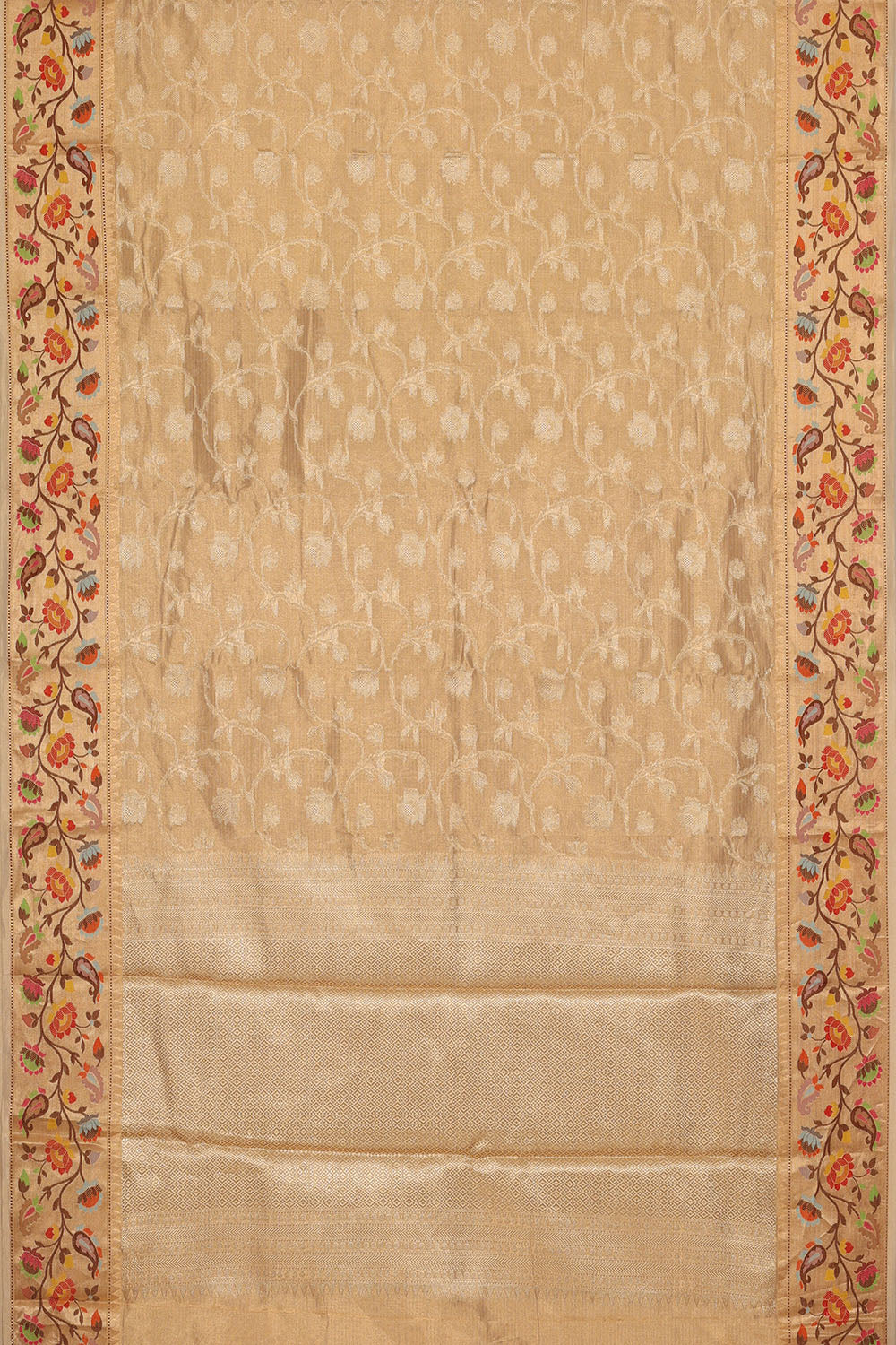 Image of Beige Silk saree