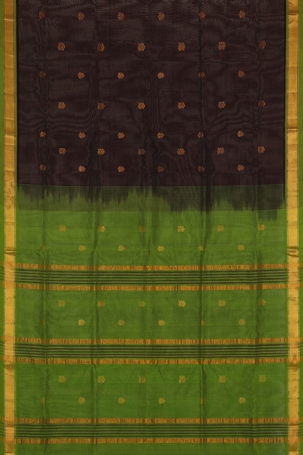 Image of Venkatagiri Cotton Silk Dark Brown Saree