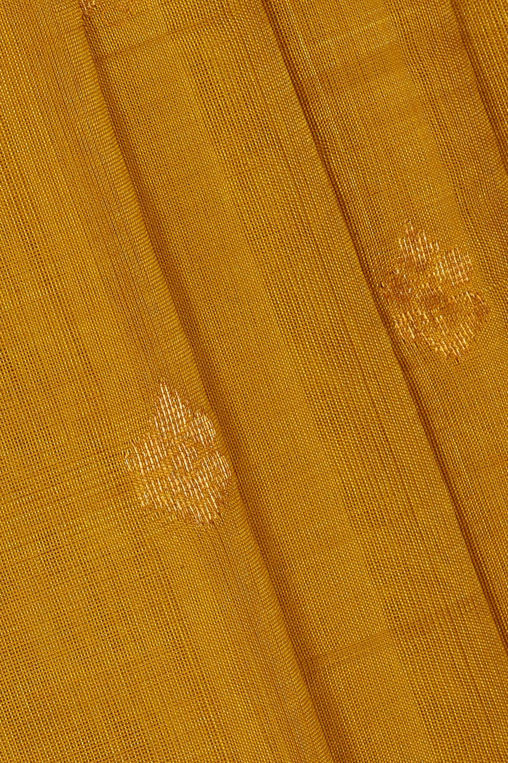 Image of Venkatagiri Cotton Silk Mustard Yellow Saree