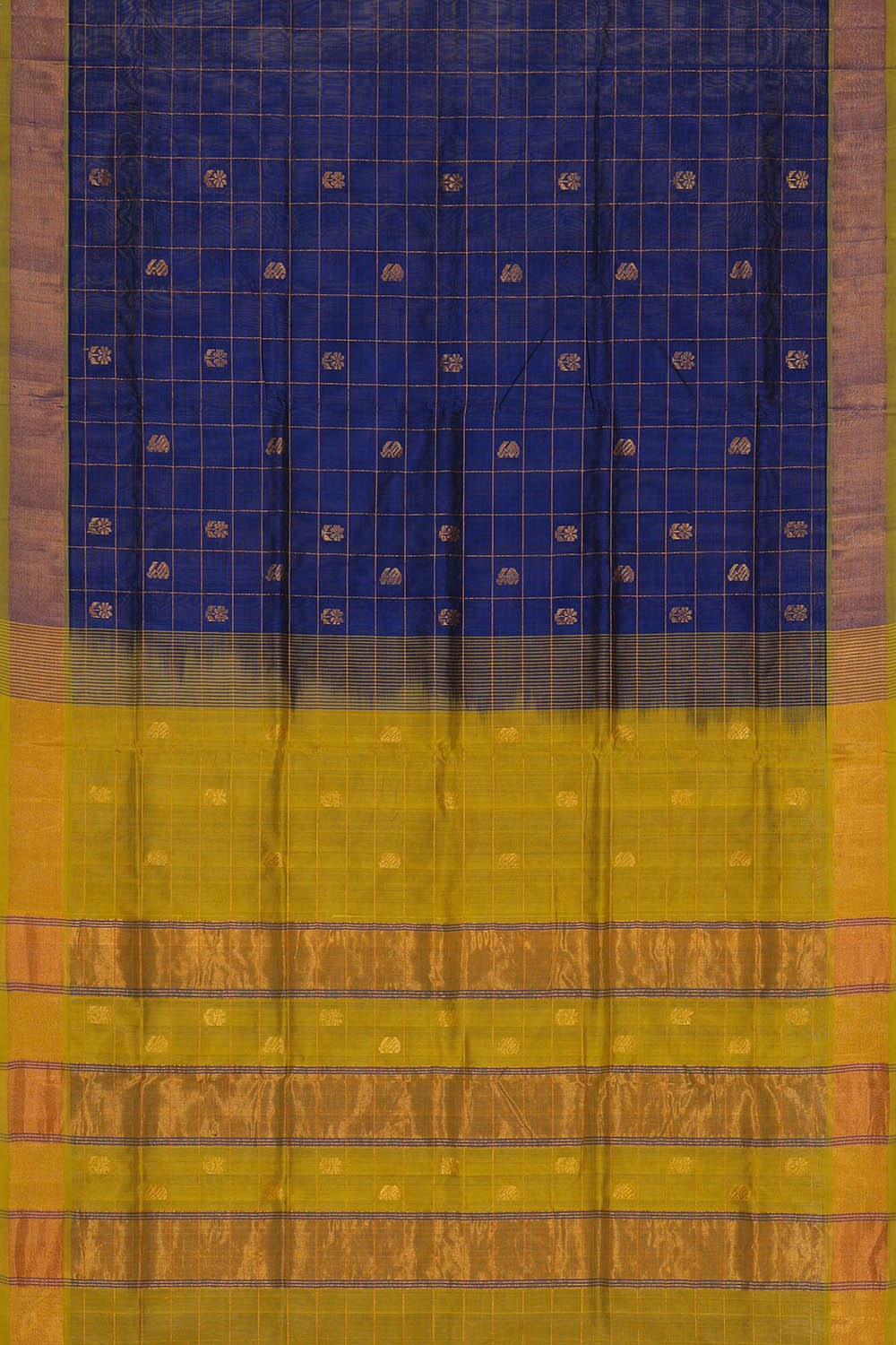 Image of Venkatagiri Cotton Silk Royal Blue Saree