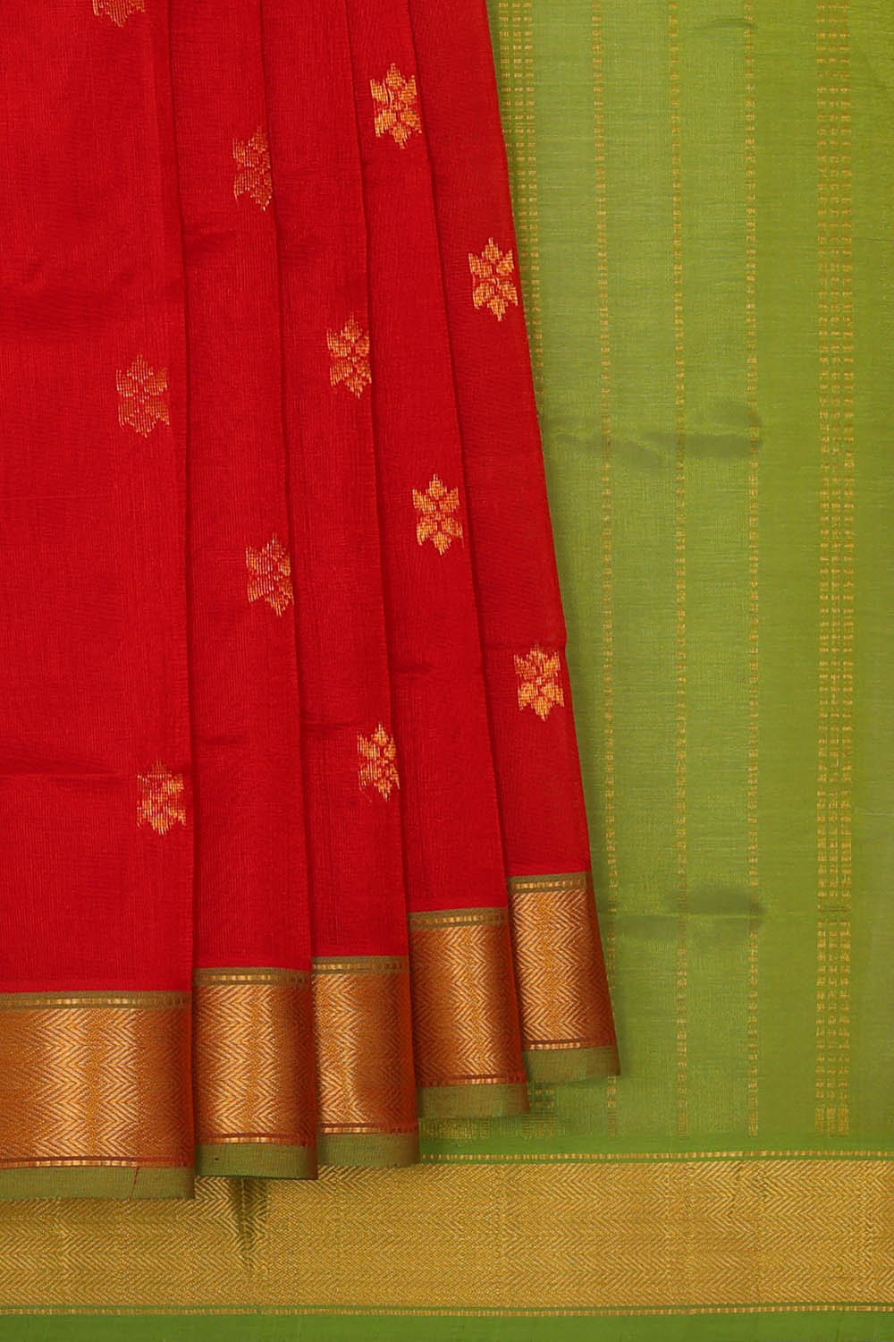 Image of Venkatagiri Cotton Silk Red Saree