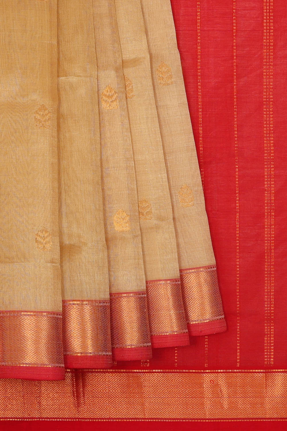 Image of Venkatagiri Cotton Silk Off-White Saree