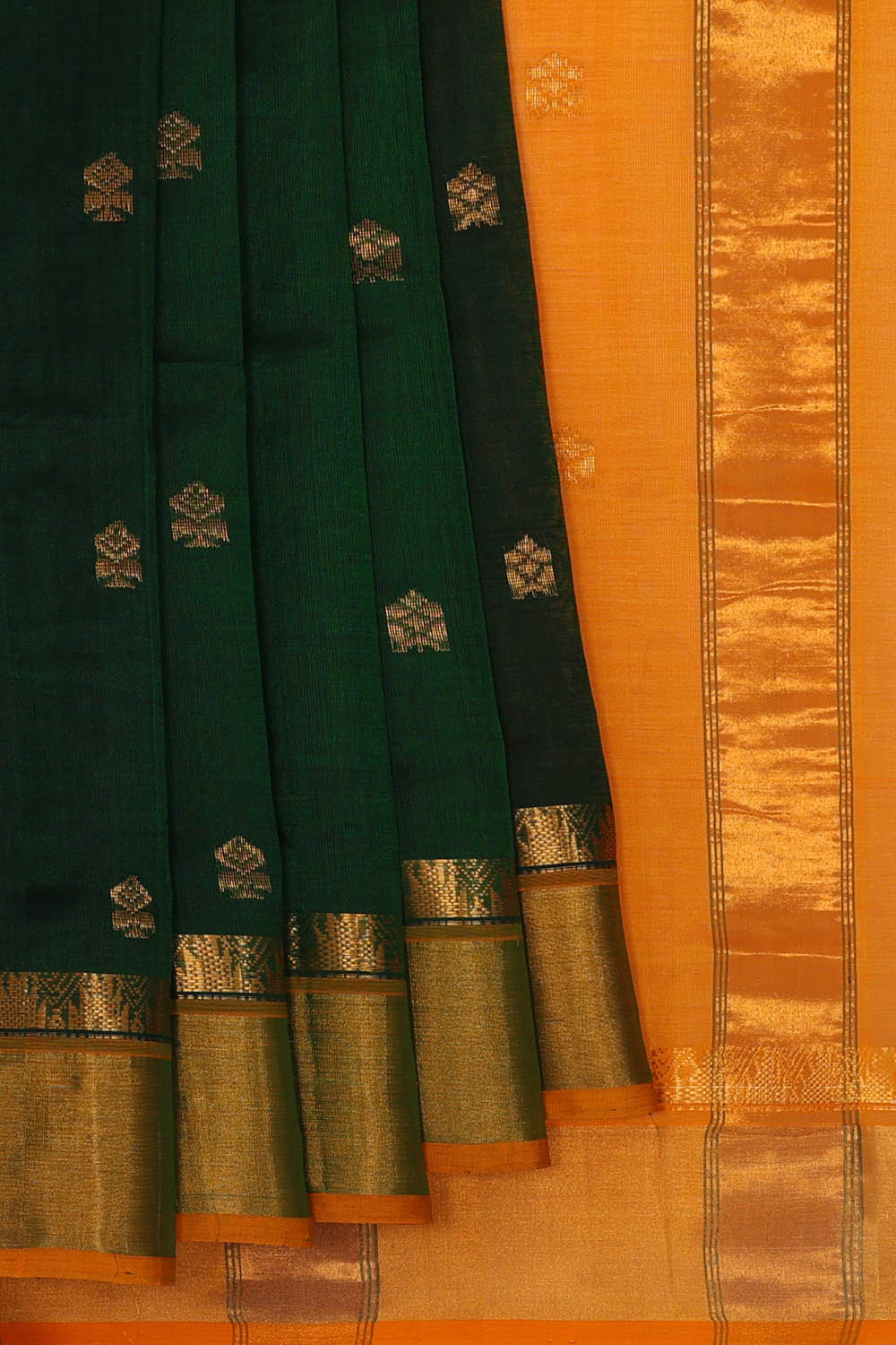 Image of Venkatagiri Cotton Silk Bottle Green Saree
