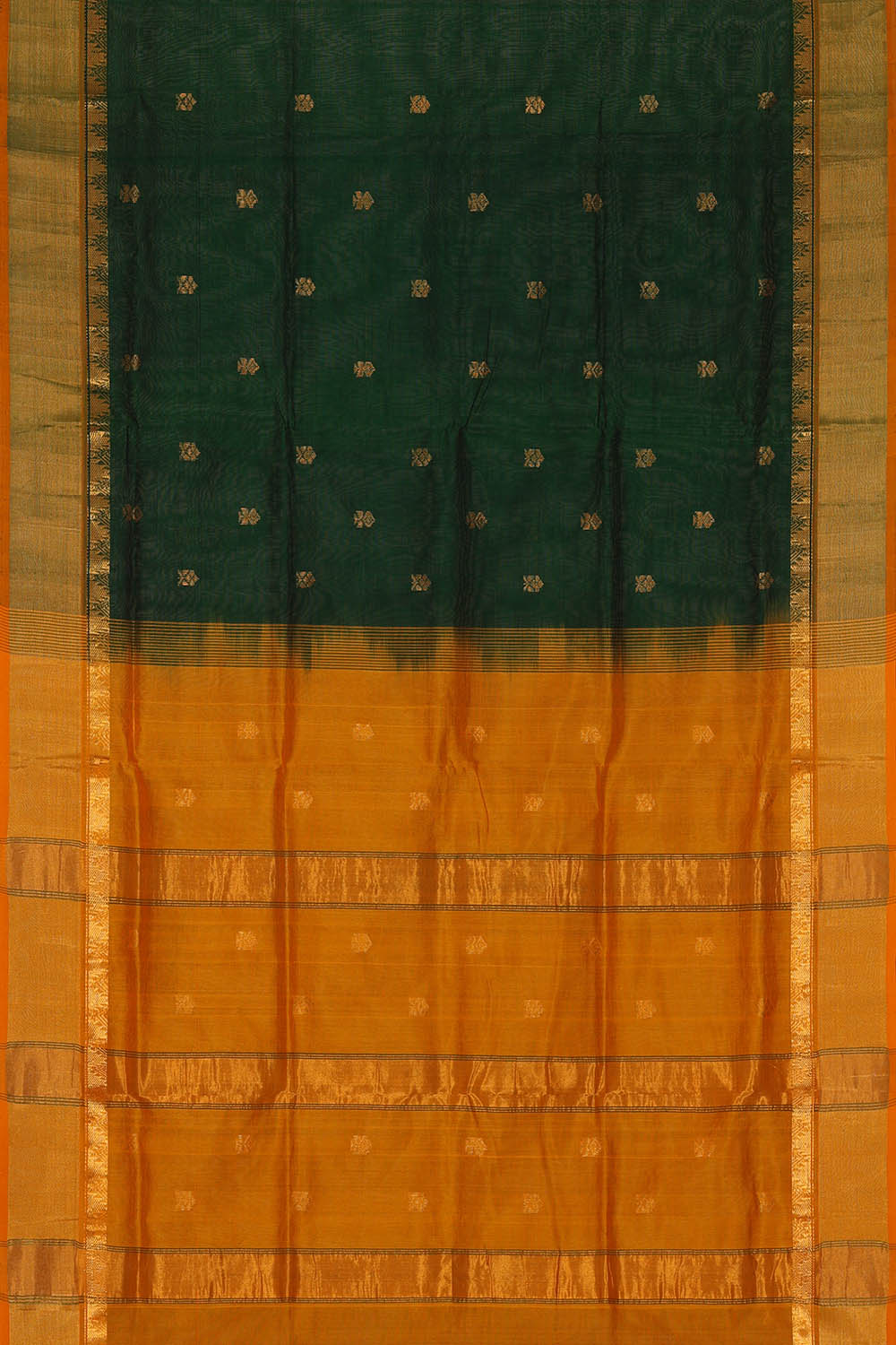 Image of Venkatagiri Cotton Silk Bottle Green Saree