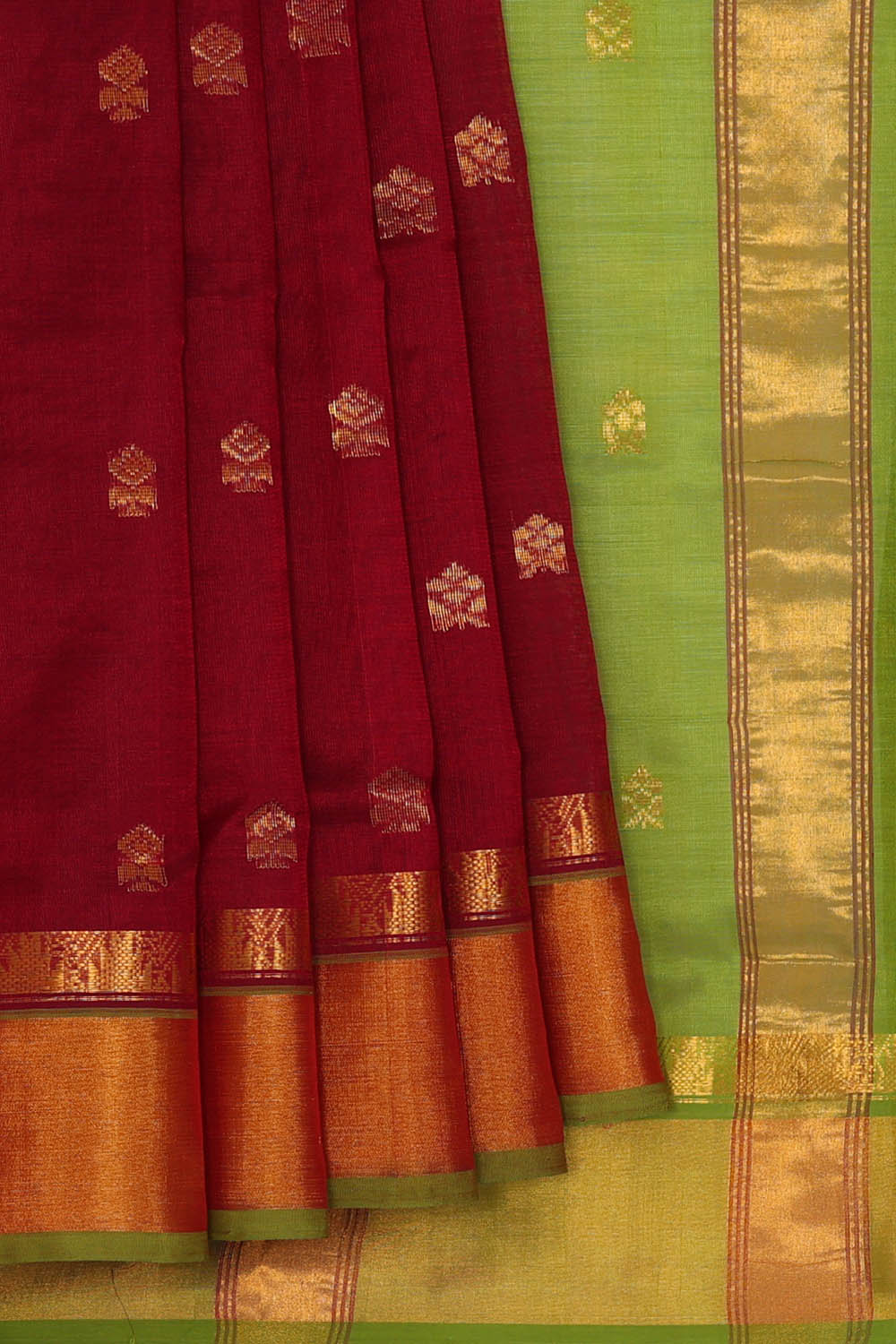 Image of Venkatagiri Cotton Silk Maroon Saree