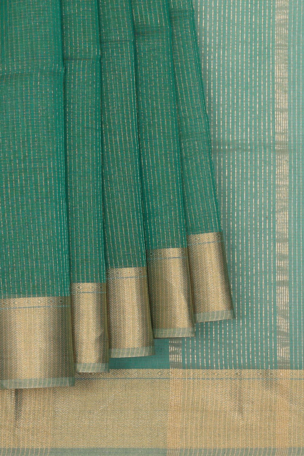 Image of Maheshwari Cotton Silk Emerald Green Saree