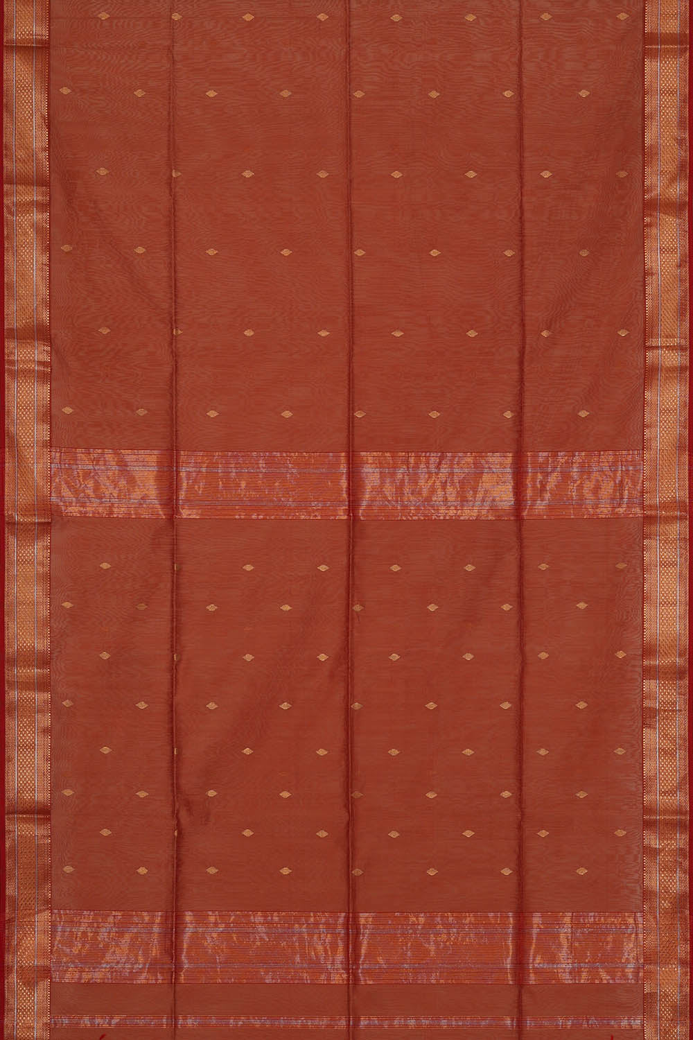Image of Maheshwari Cotton Silk Brown Saree