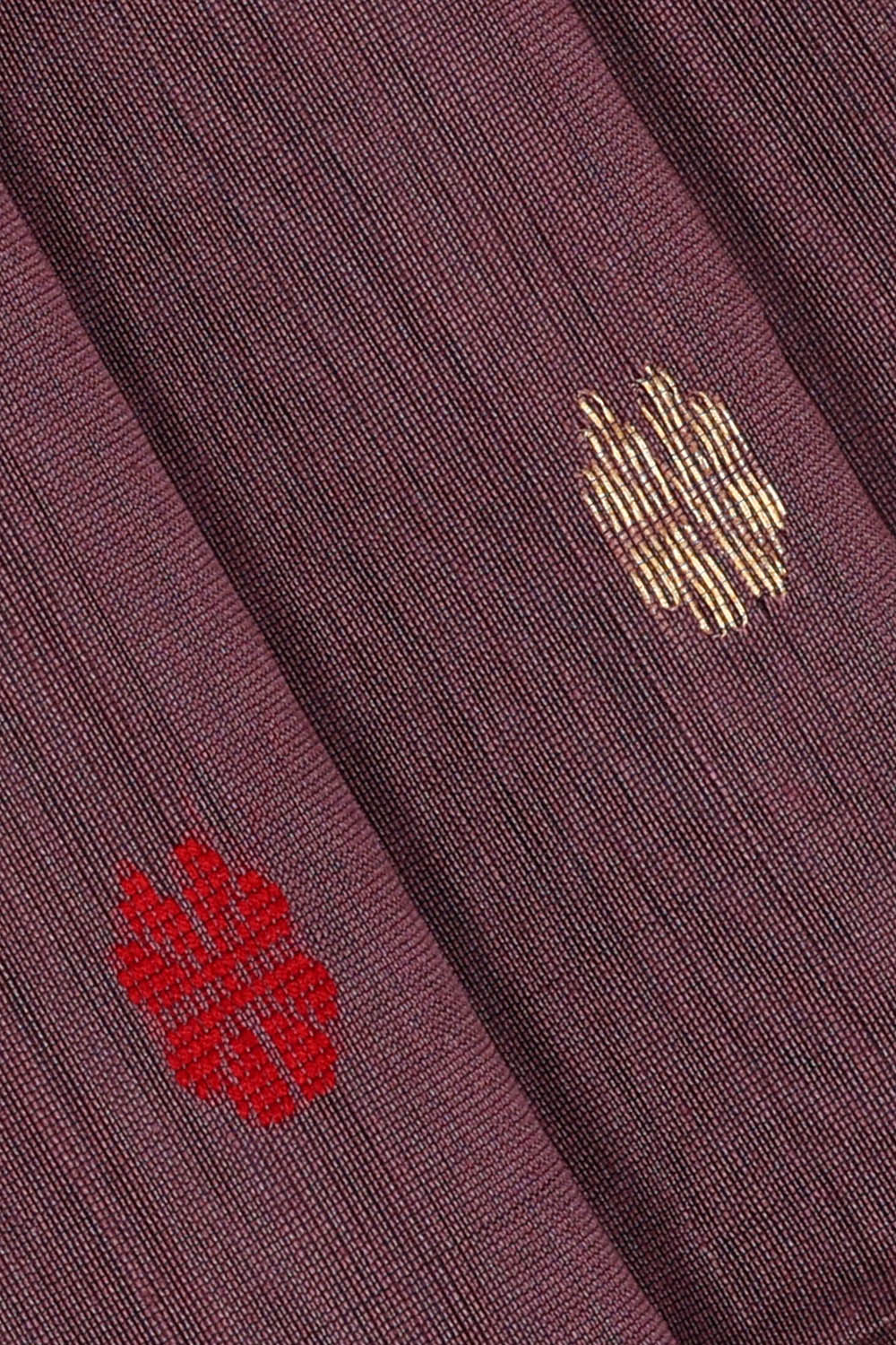 Image of Maheshwari Cotton Silk Muted Violet Saree