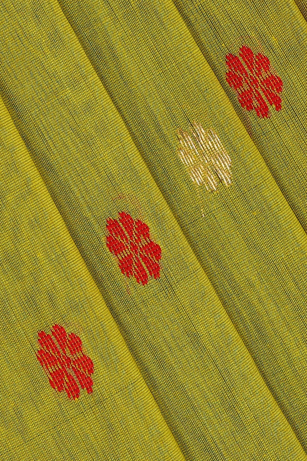 Image of Maheshwari Cotton Silk Green Saree