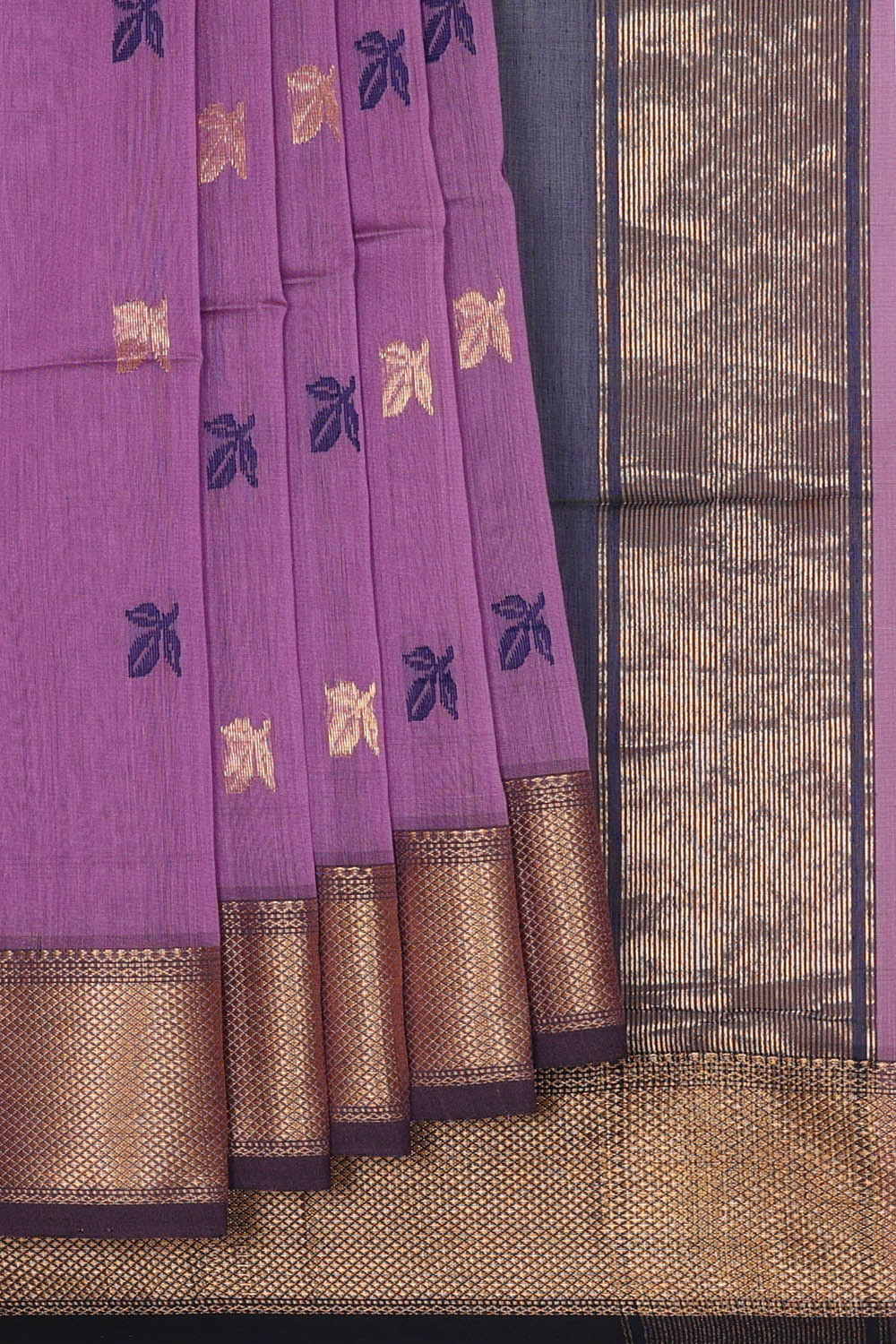 Image of Maheshwari Cotton Silk Purple Saree