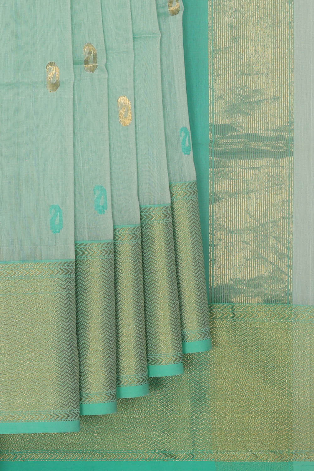 Image of Maheshwari Cotton Silk Pastel Green Saree