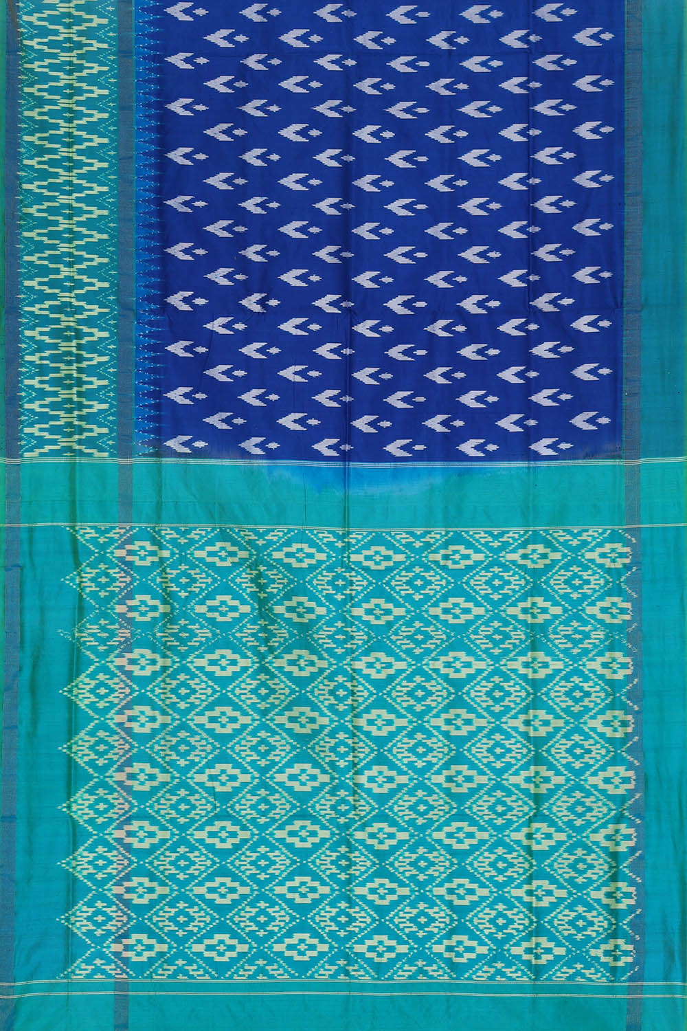 Image of Royal-Blue Pochampally Ikat Silk Saree