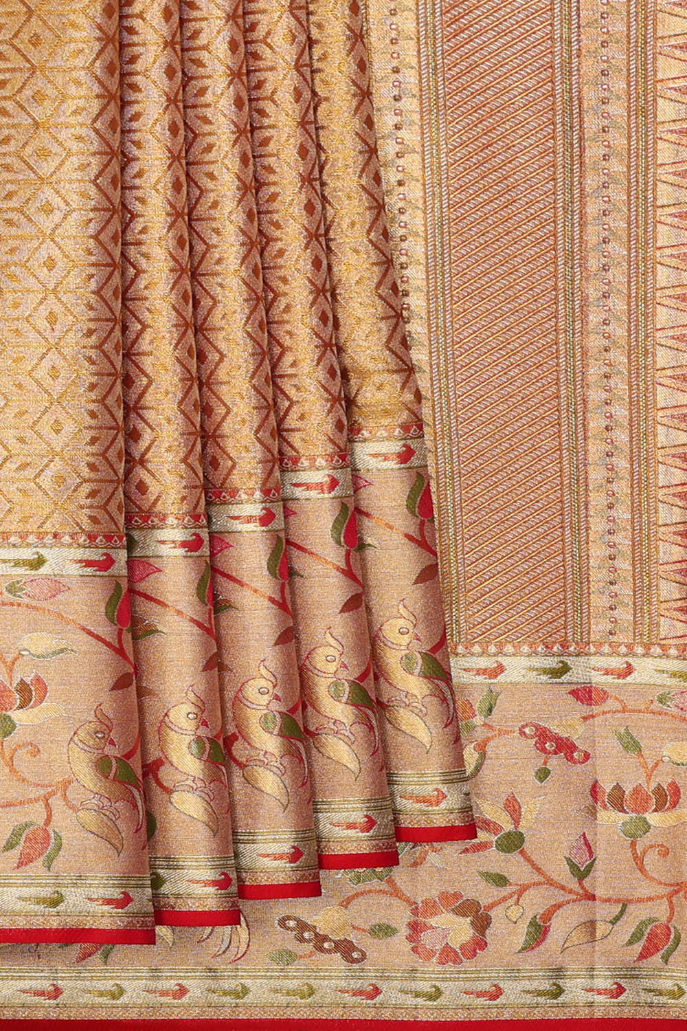 Image of Gold Kanchipattu Tissue Brocade Saree