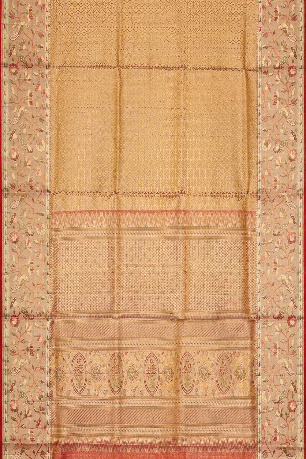 Image of Gold Kanchipattu Tissue Brocade Saree