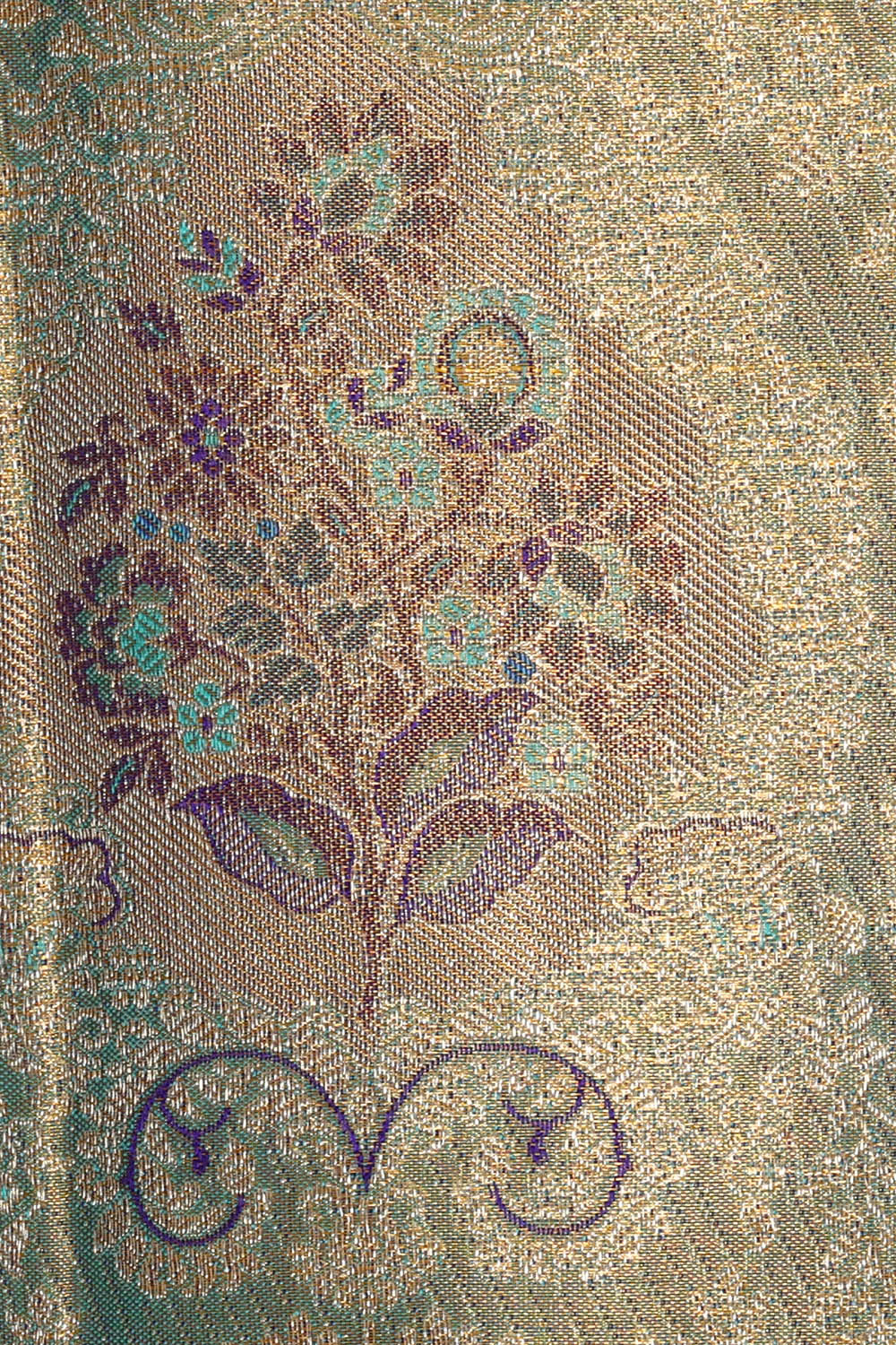 Image of Green Kanchipattu Tissue Brocade Saree