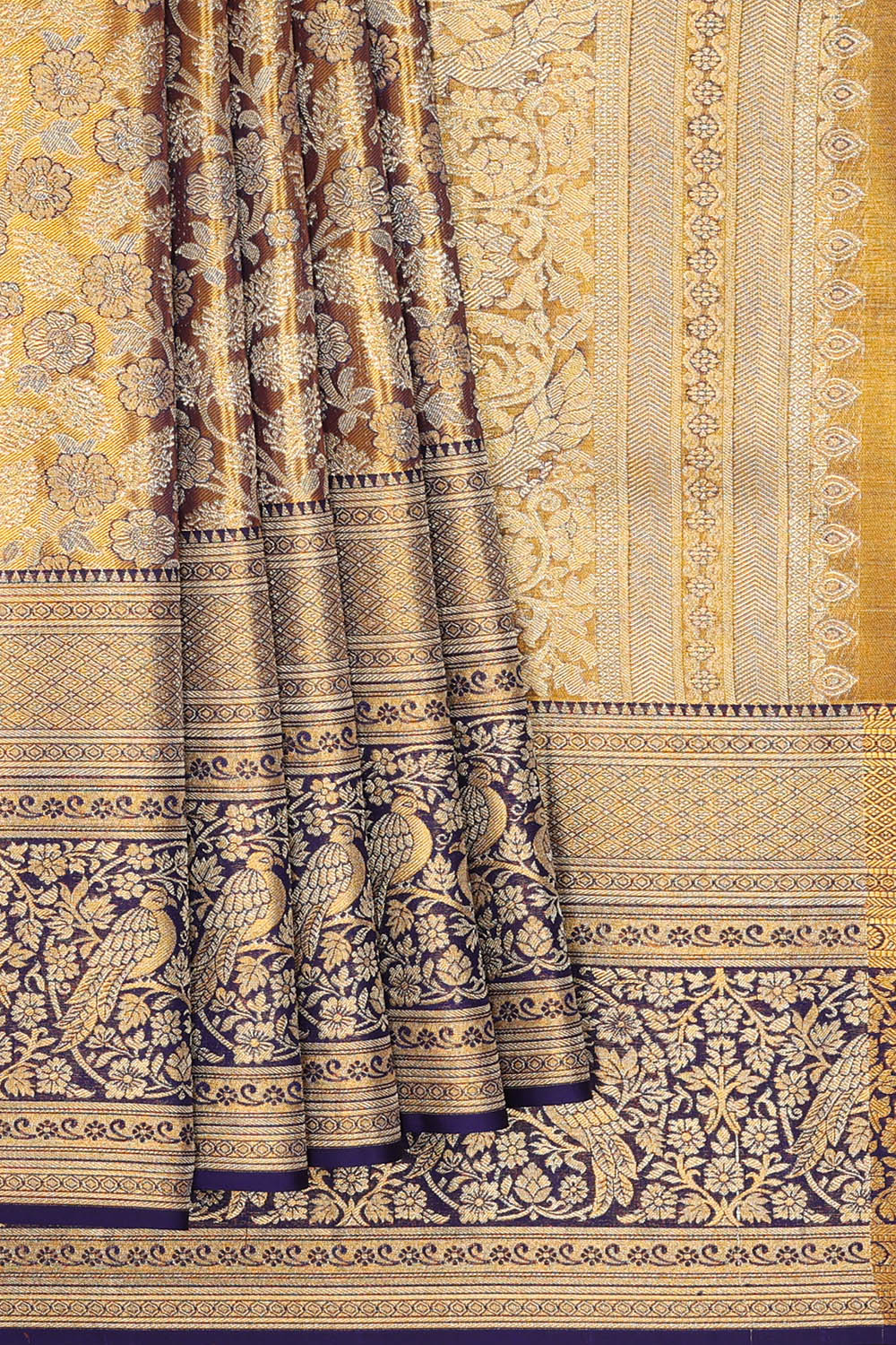 Image of Kanchipattu Gold Tissue Brocade Saree