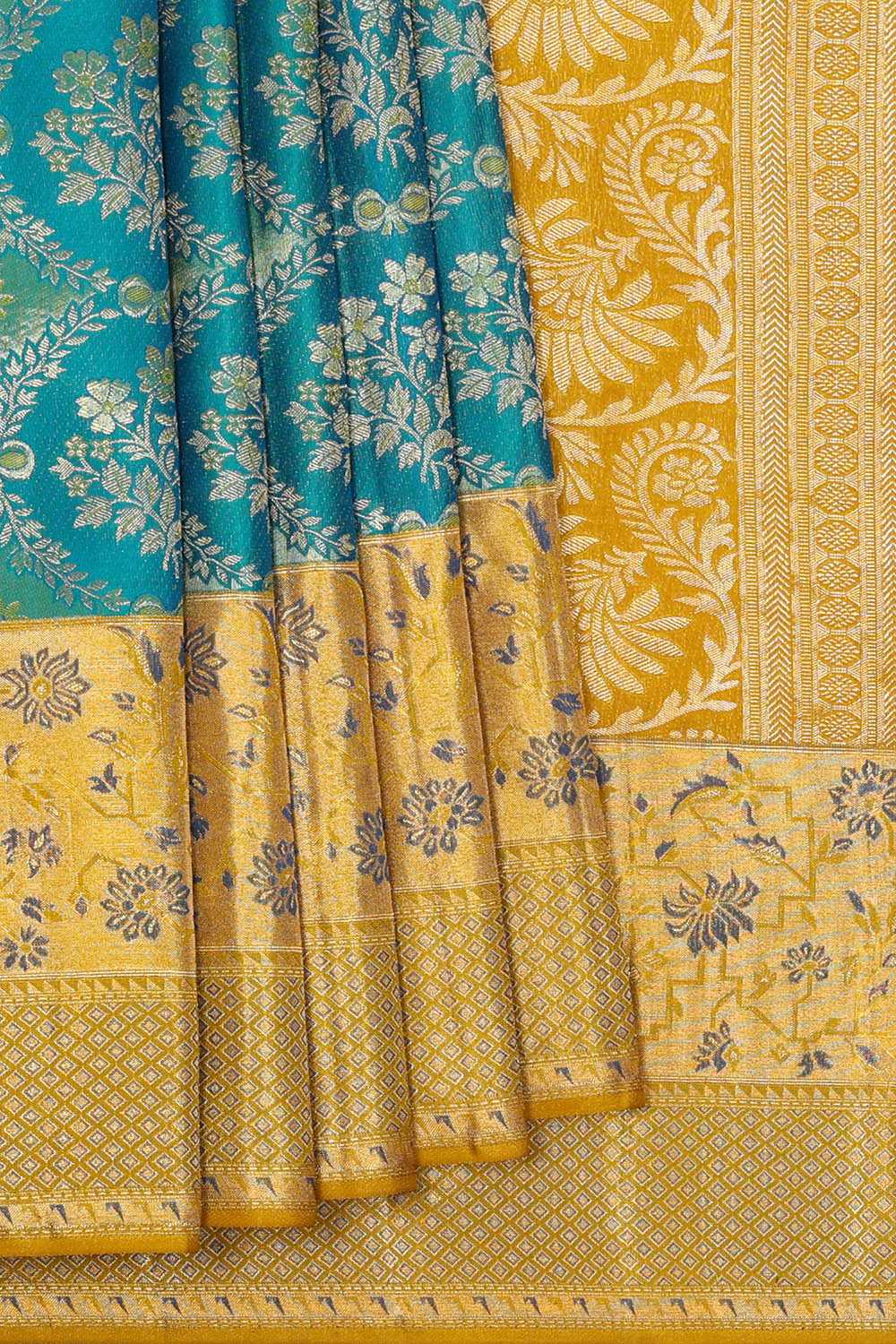 Image of Blue Kanchipattu Brocade Saree