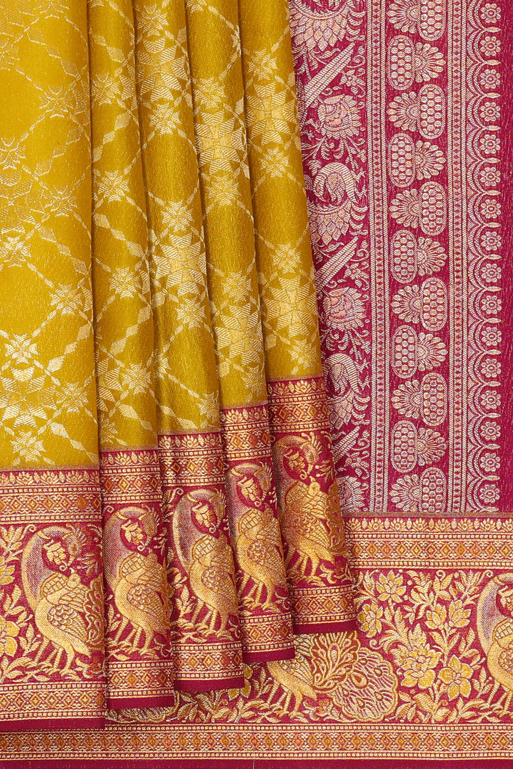 Image of Yellow Kanchipattu Brocade Saree