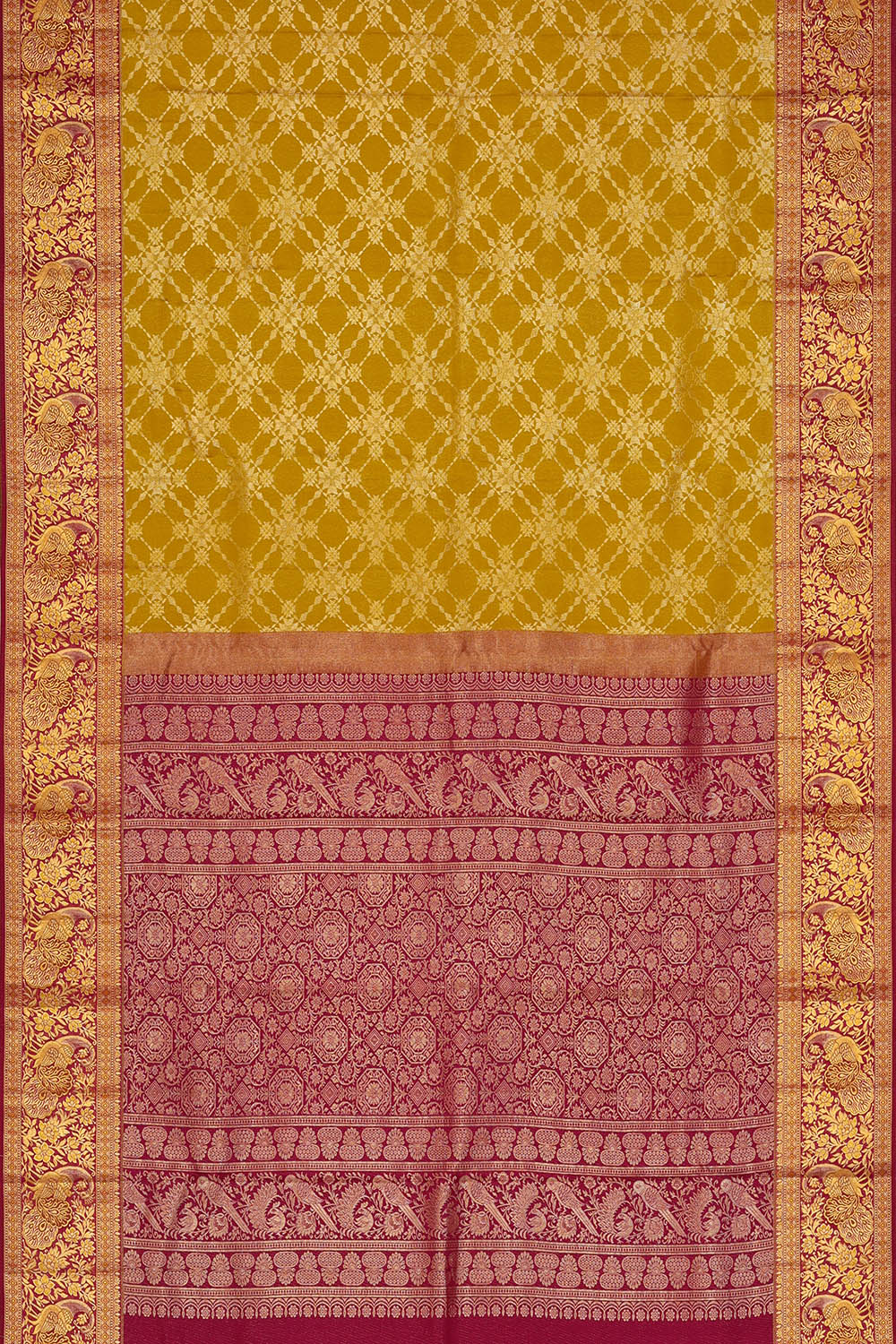 Image of Yellow Kanchipattu Brocade Saree