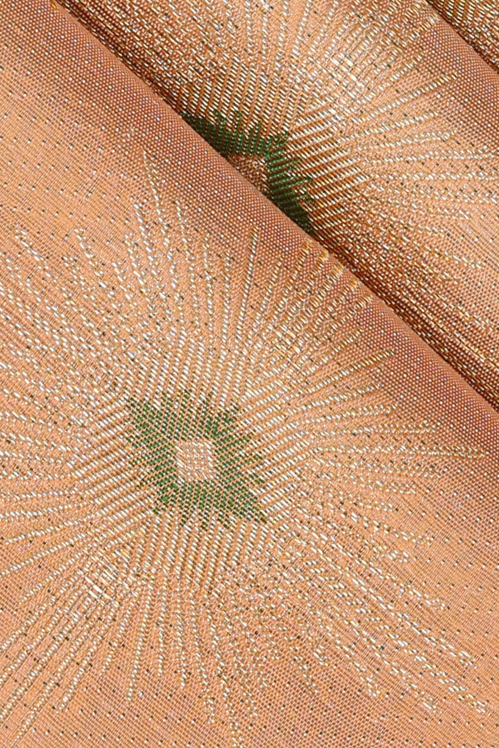 Image of Peach-Gold Kanchipattu Brocade Saree
