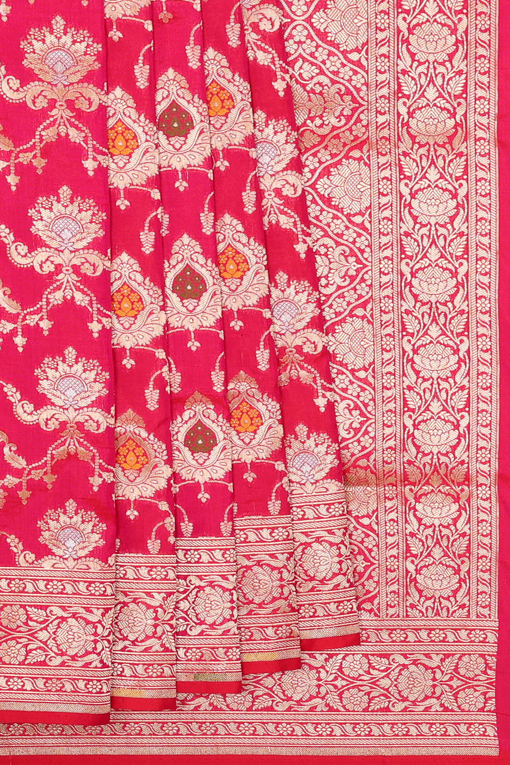 Image of Pink Banarasi Silk Saree