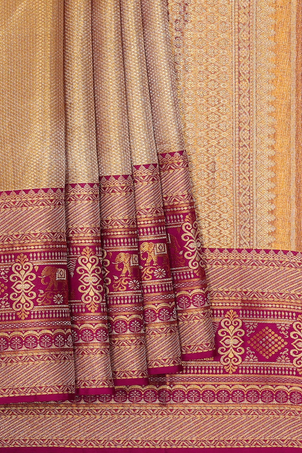 Image of Gold Kanchipattu Tissue Brocade Saree