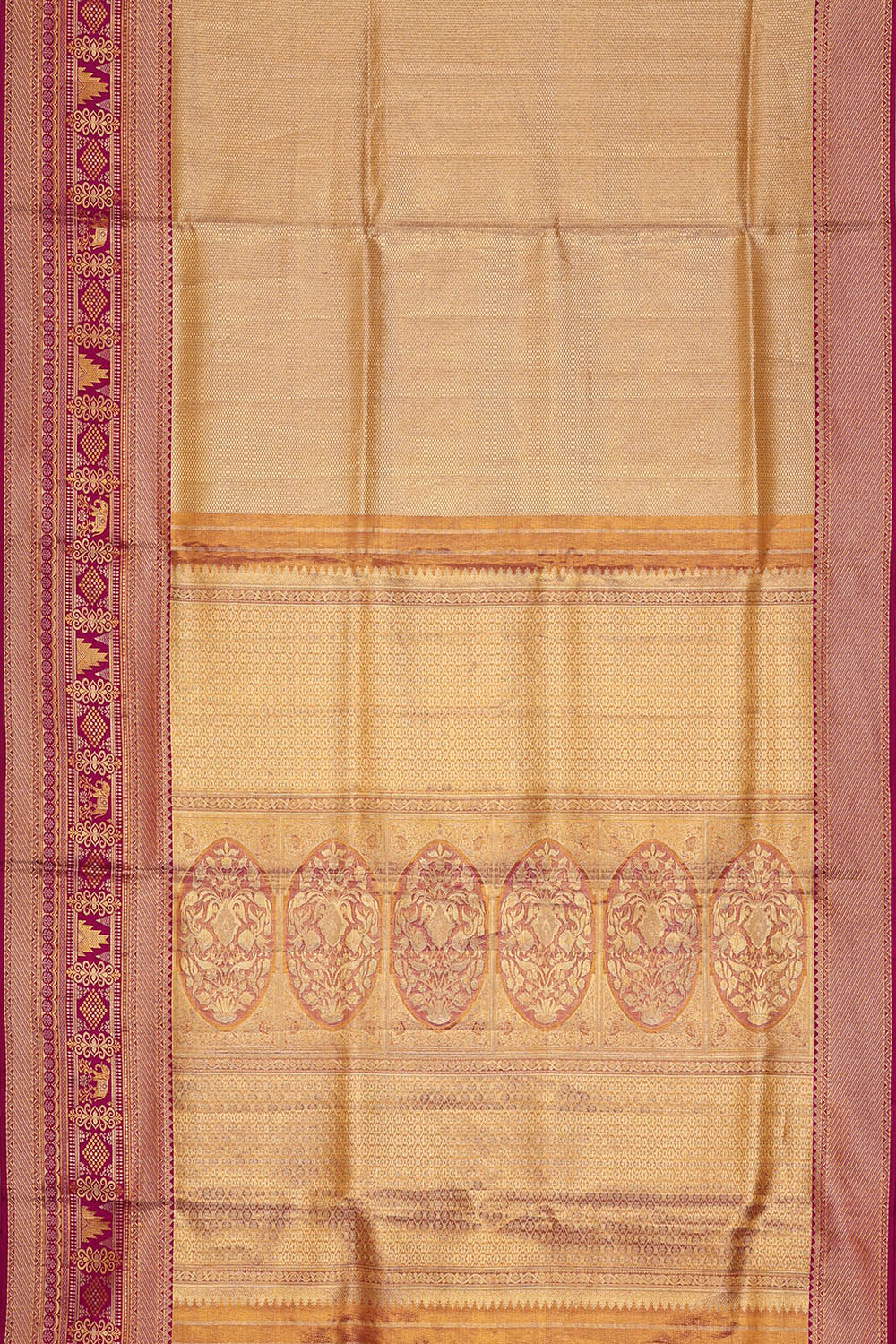 Image of Gold Kanchipattu Tissue Brocade Saree