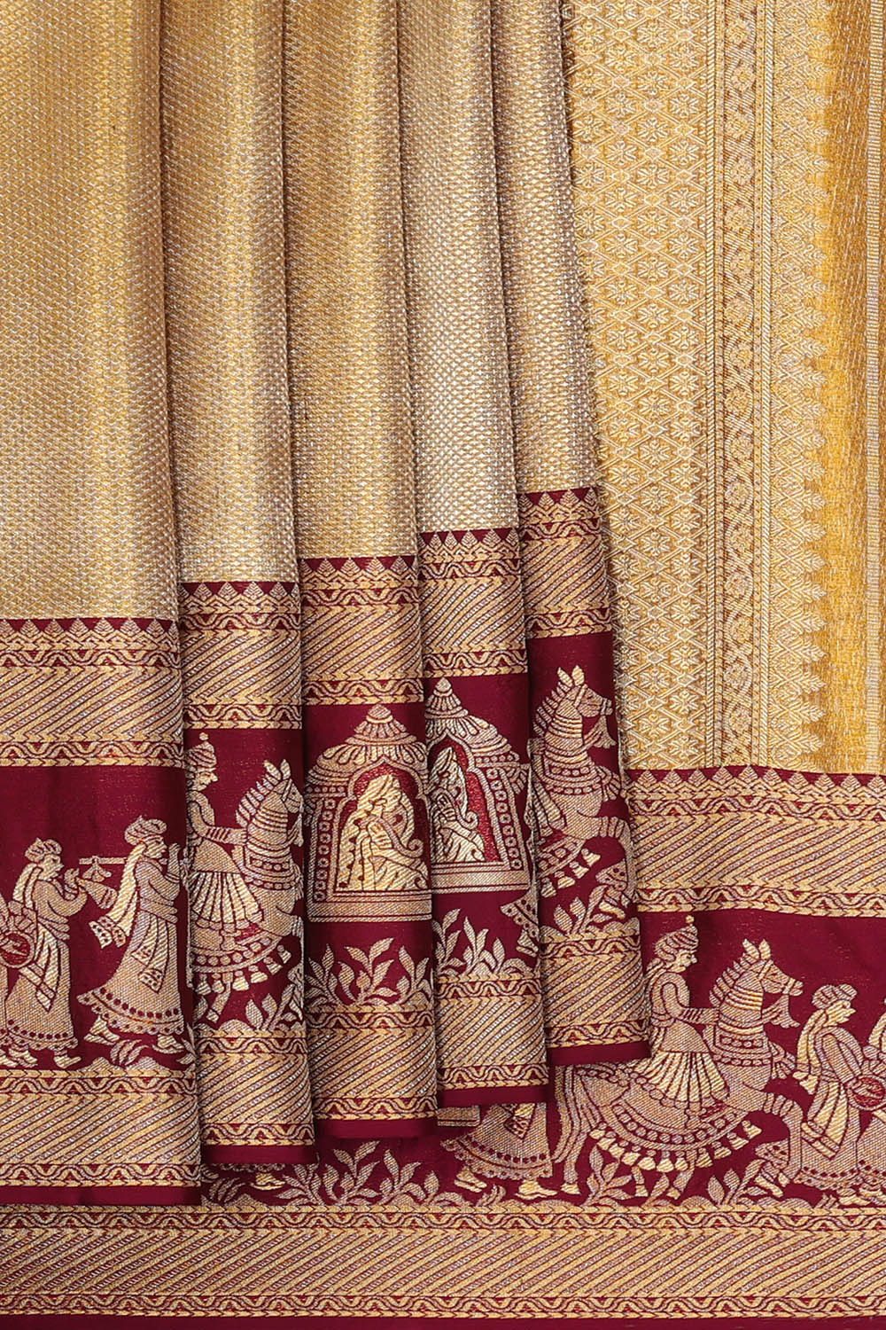 Image of Gold Kanchipattu Tissue Brocade Saree