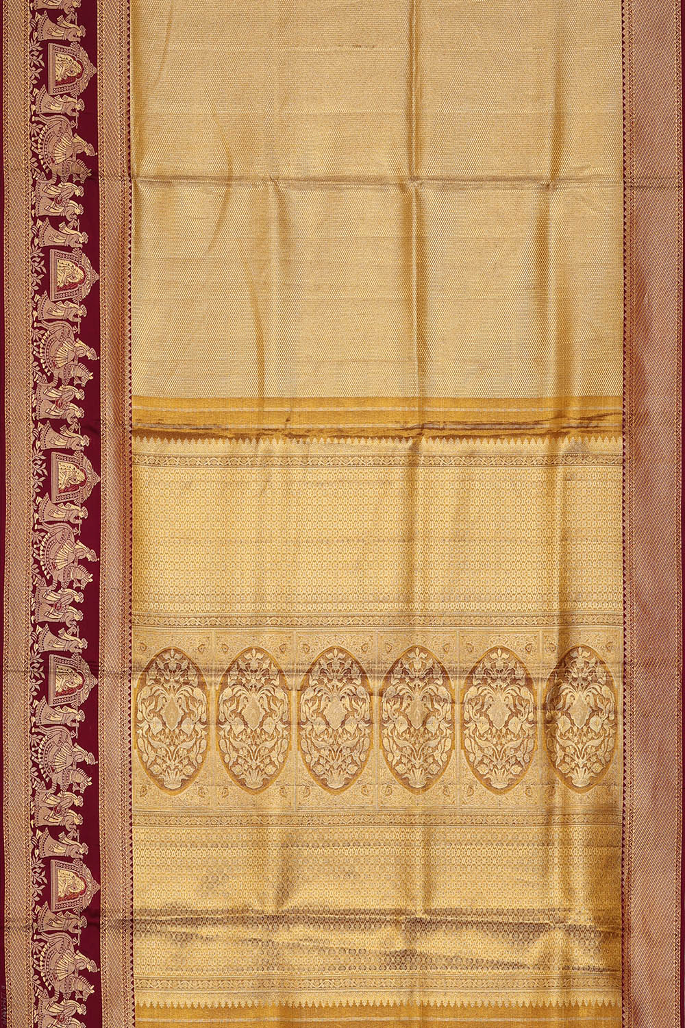 Image of Gold Kanchipattu Tissue Brocade Saree