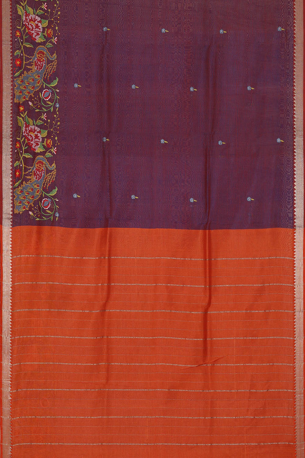 Image of Purple Mangalgiri Silk Saree
