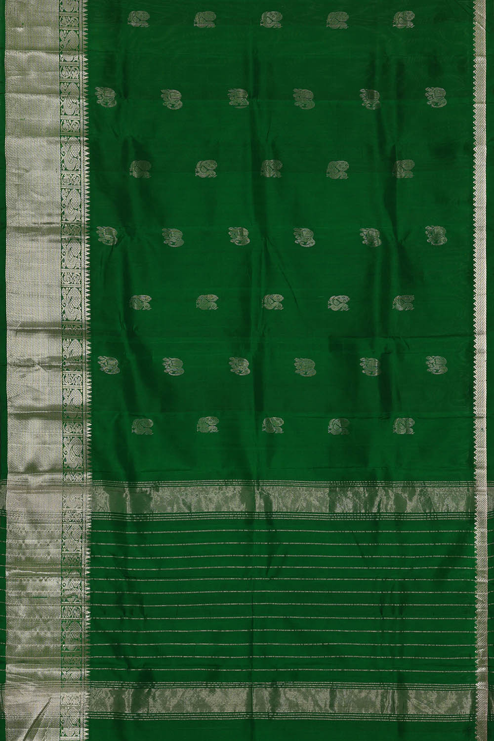 Image of Green Mangalagiri Silk Saree
