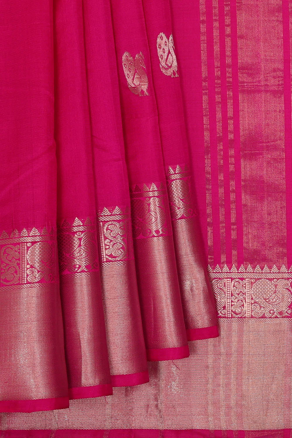 Image of Pink Mangalagiri Silk Saree
