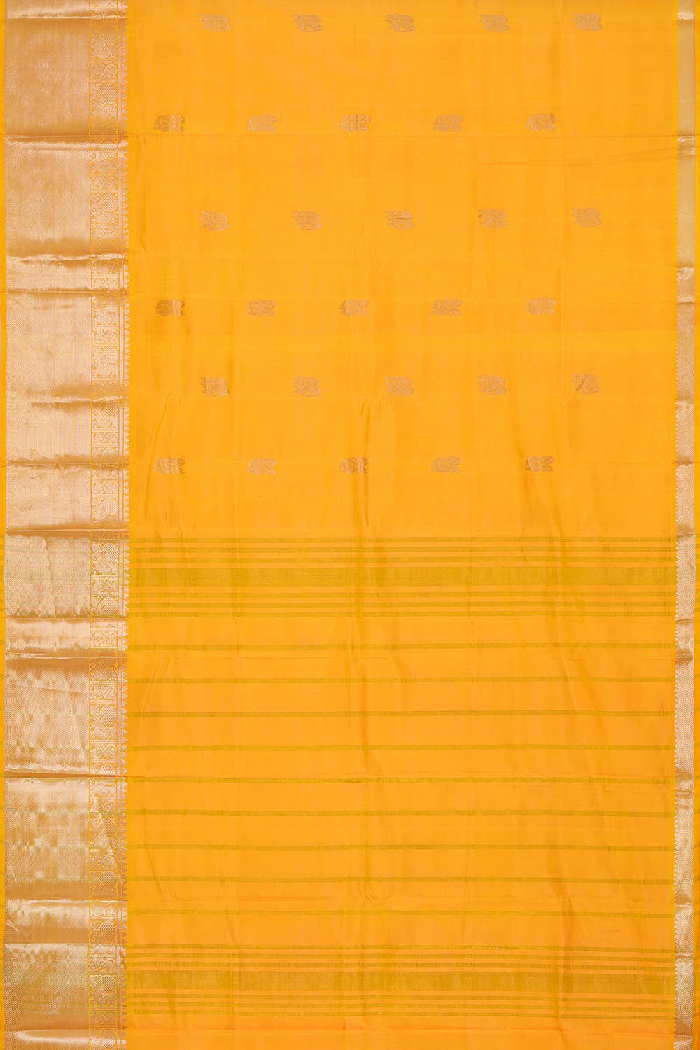 Image of Yellow Mangalagiri Silk Saree