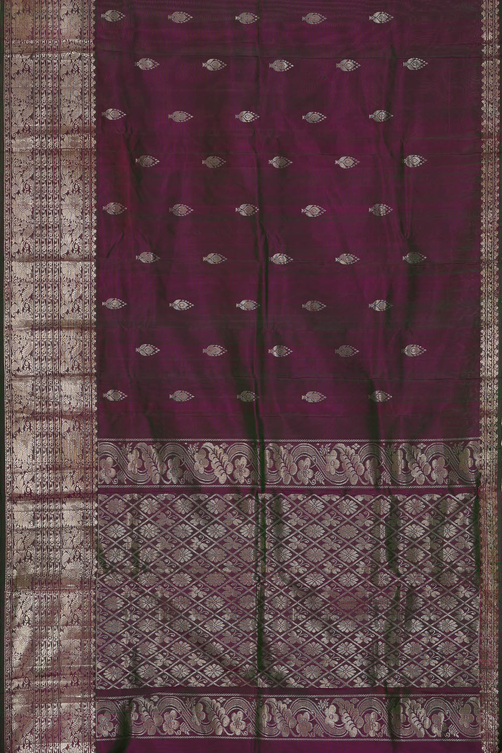 Image of Purple Mangalagiri Silk Saree