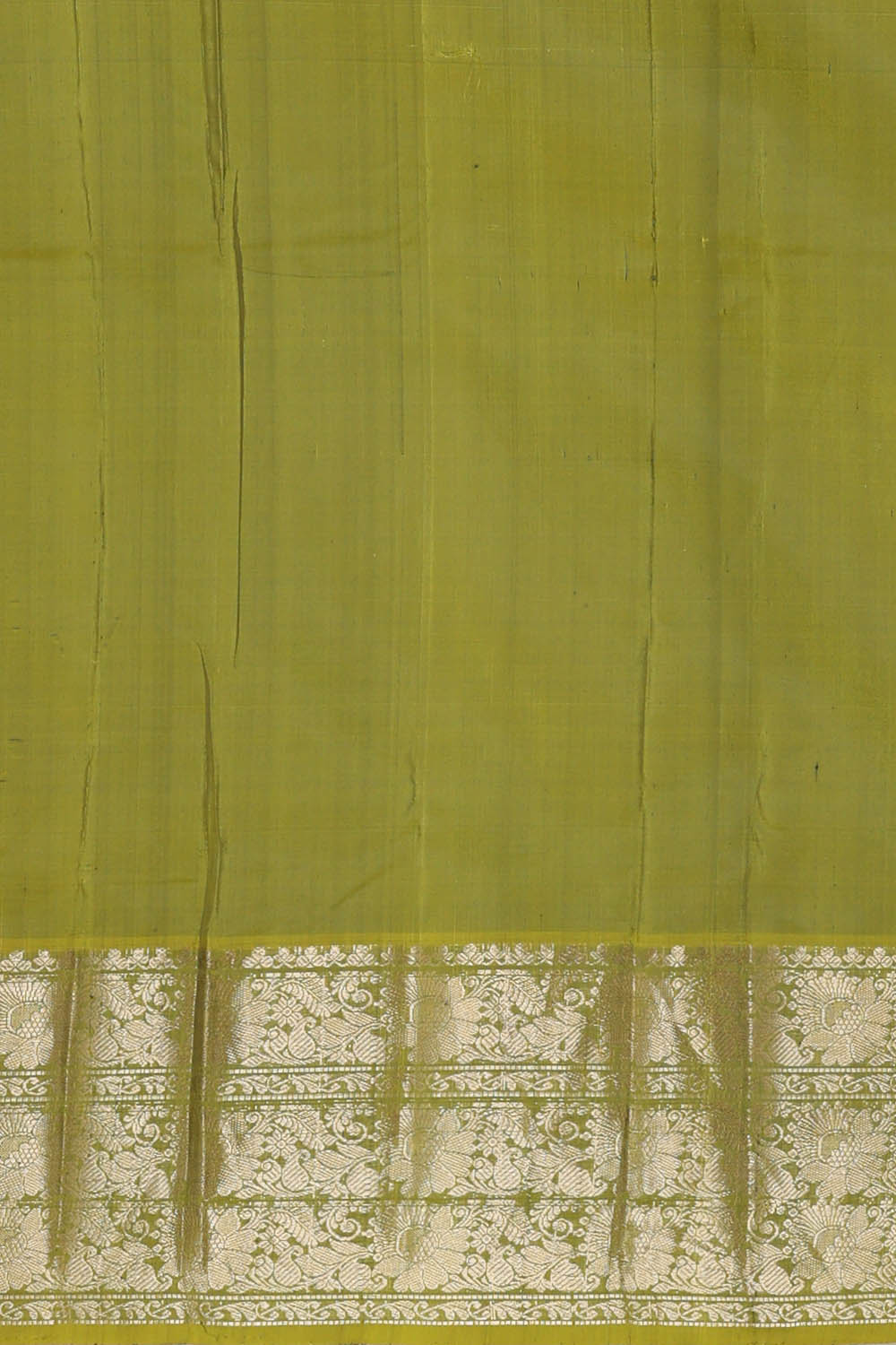 Image of Moss-Green Mangalagiri Silk Saree