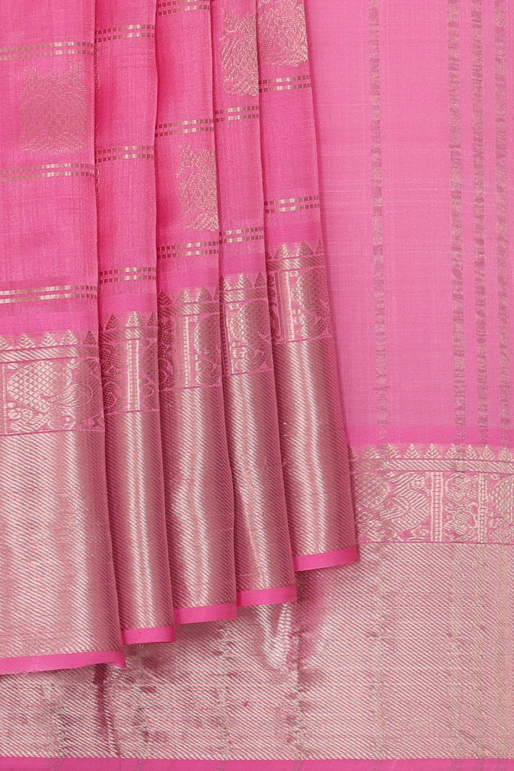 Image of Baby-Pink Mangalagiri Silk Saree