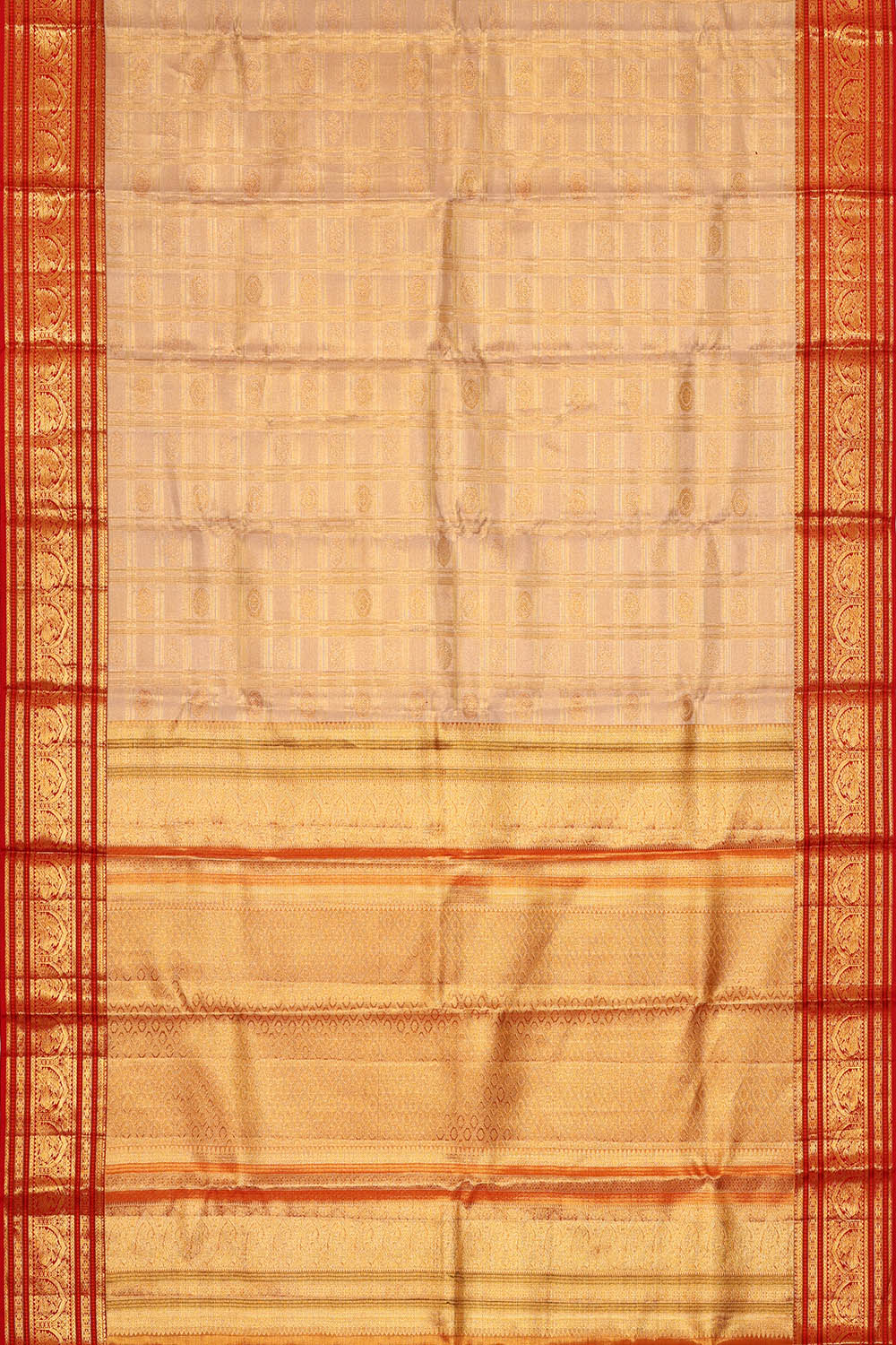 Image of Kanchipattu Gold Tissue Kattam Saree
