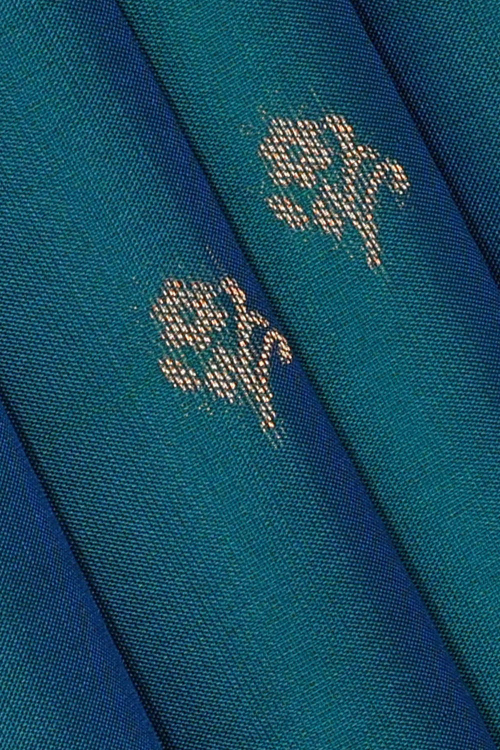 Image of Teal Blue-Green South Silk Saree