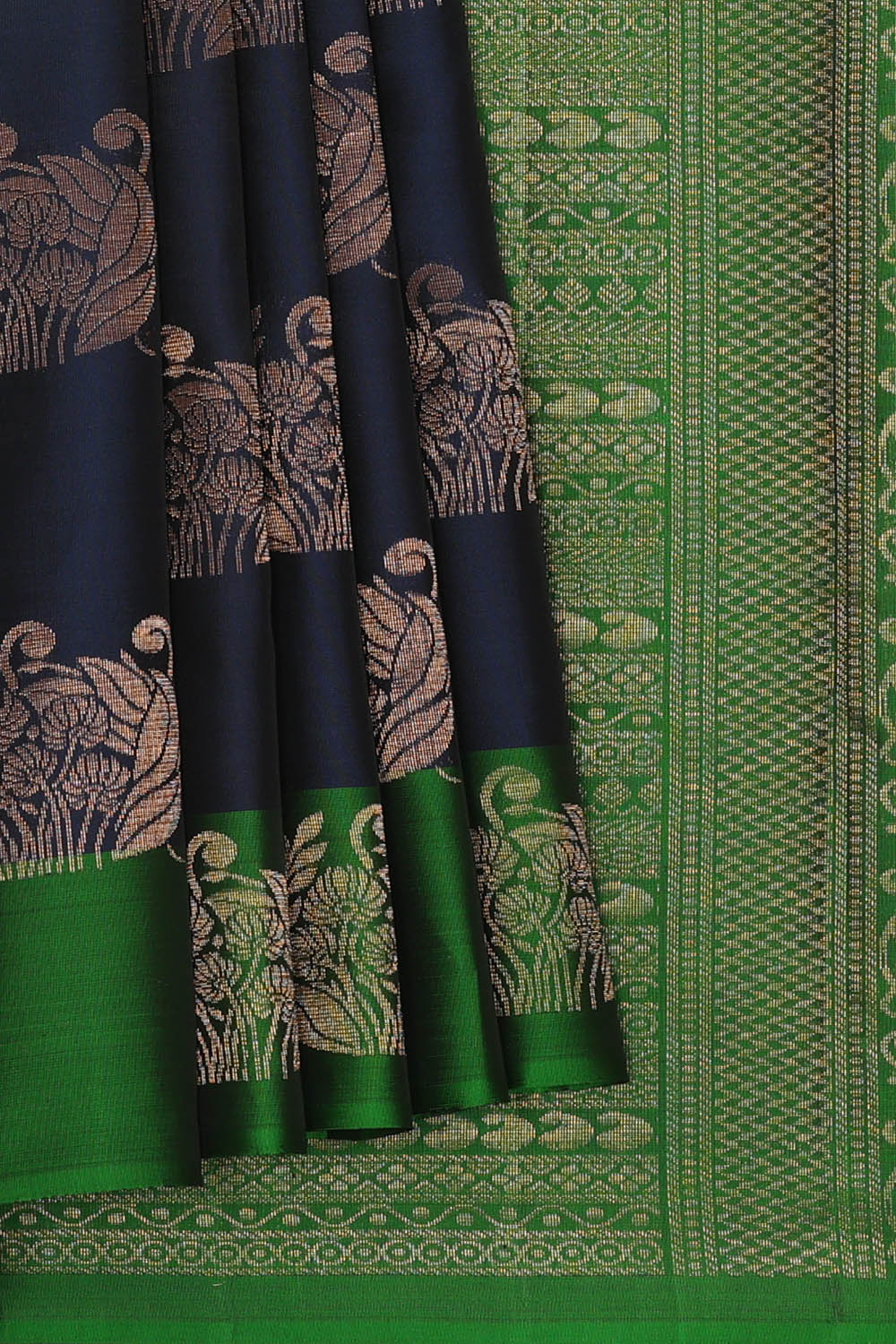Image of Navy blue South Silk Saree