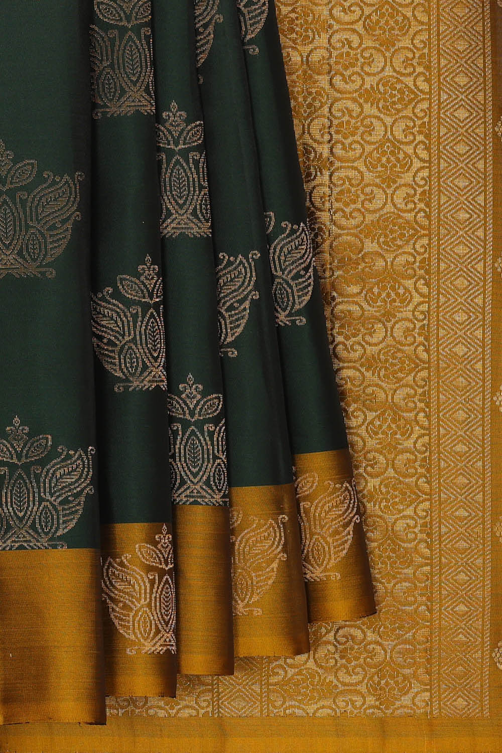 Image of Bottle Green South Silk Saree