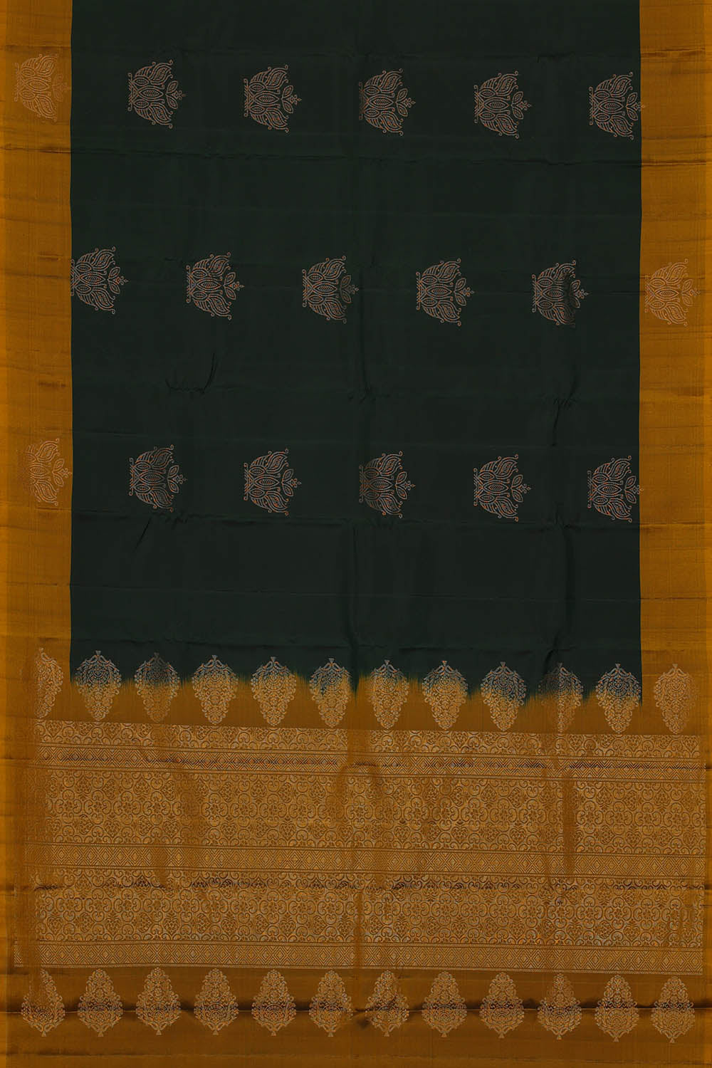 Image of Bottle Green South Silk Saree