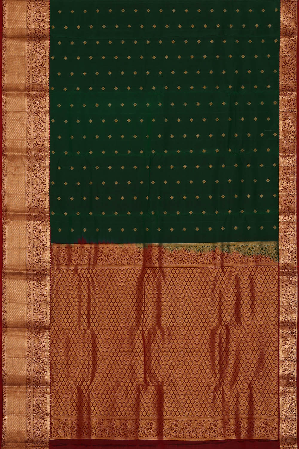 Image of Bottle Green South Silk Saree