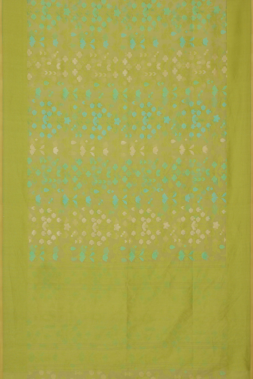 Image of Green Banarasi Silk Cotton Saree