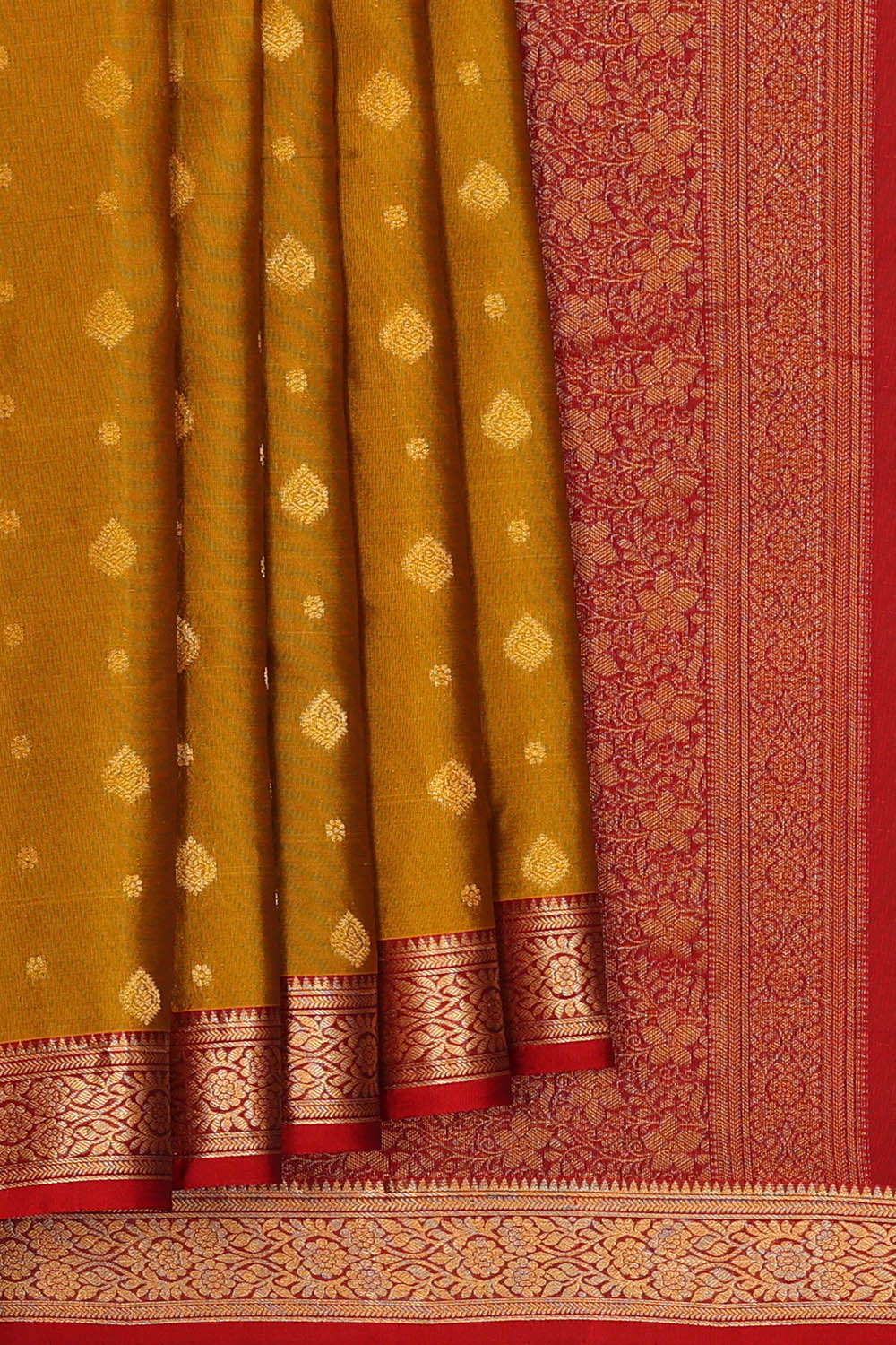 Image of Honey-Mustard South Silk Saree