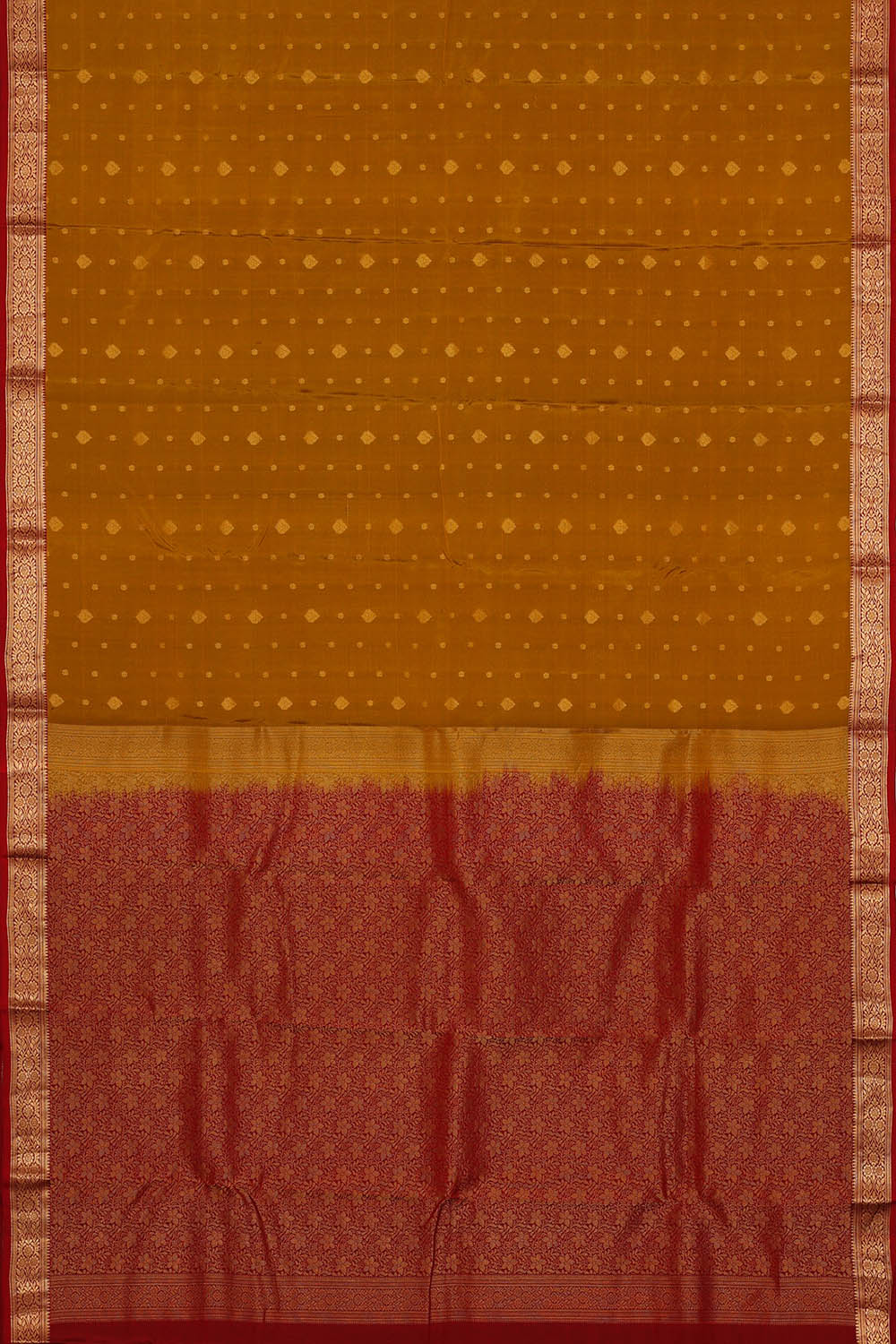 Image of Honey-Mustard South Silk Saree