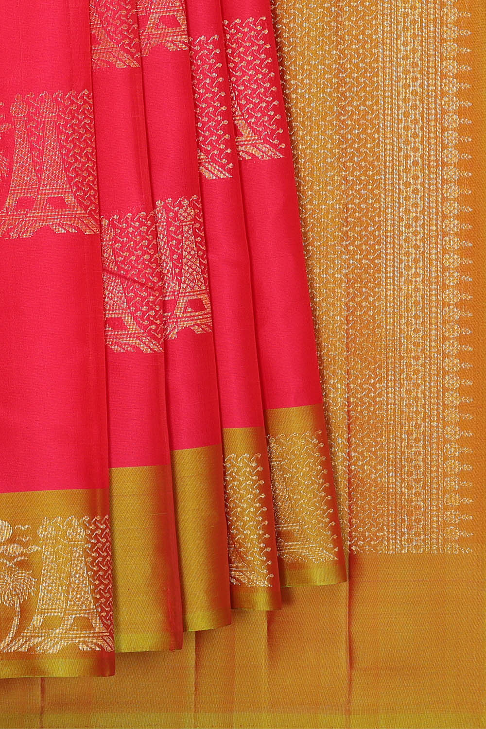 Image of Fuchsia-Pink South Silk Saree